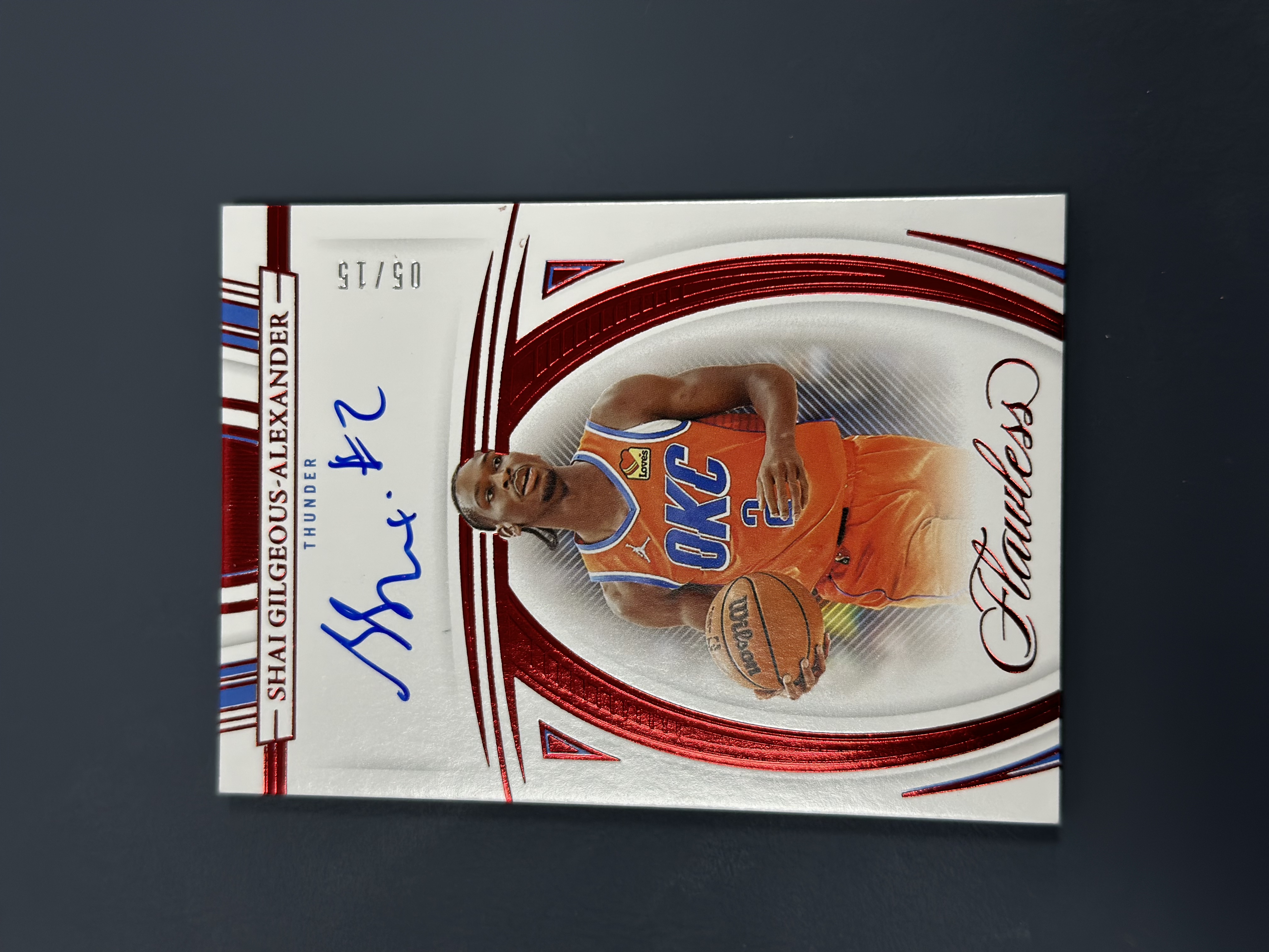 2021-22 Panini Flawless Shai Gilgeous-Alexander 手提 雷霆 谢伊 吉尔杰斯 亚历山大 SGA 15编 红平行 签字 卡签 背号签 卡品如图 收藏必备