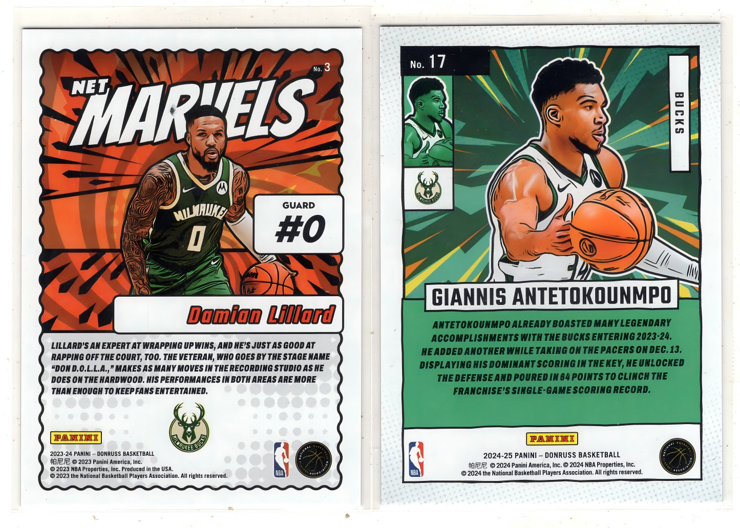 2024-25 Panini Donruss lot 【来拆波卡】雄鹿 利拉德 字母哥 杜蕾斯 漫威 蓝星星折 红烟花折 99编 25编 jjdk