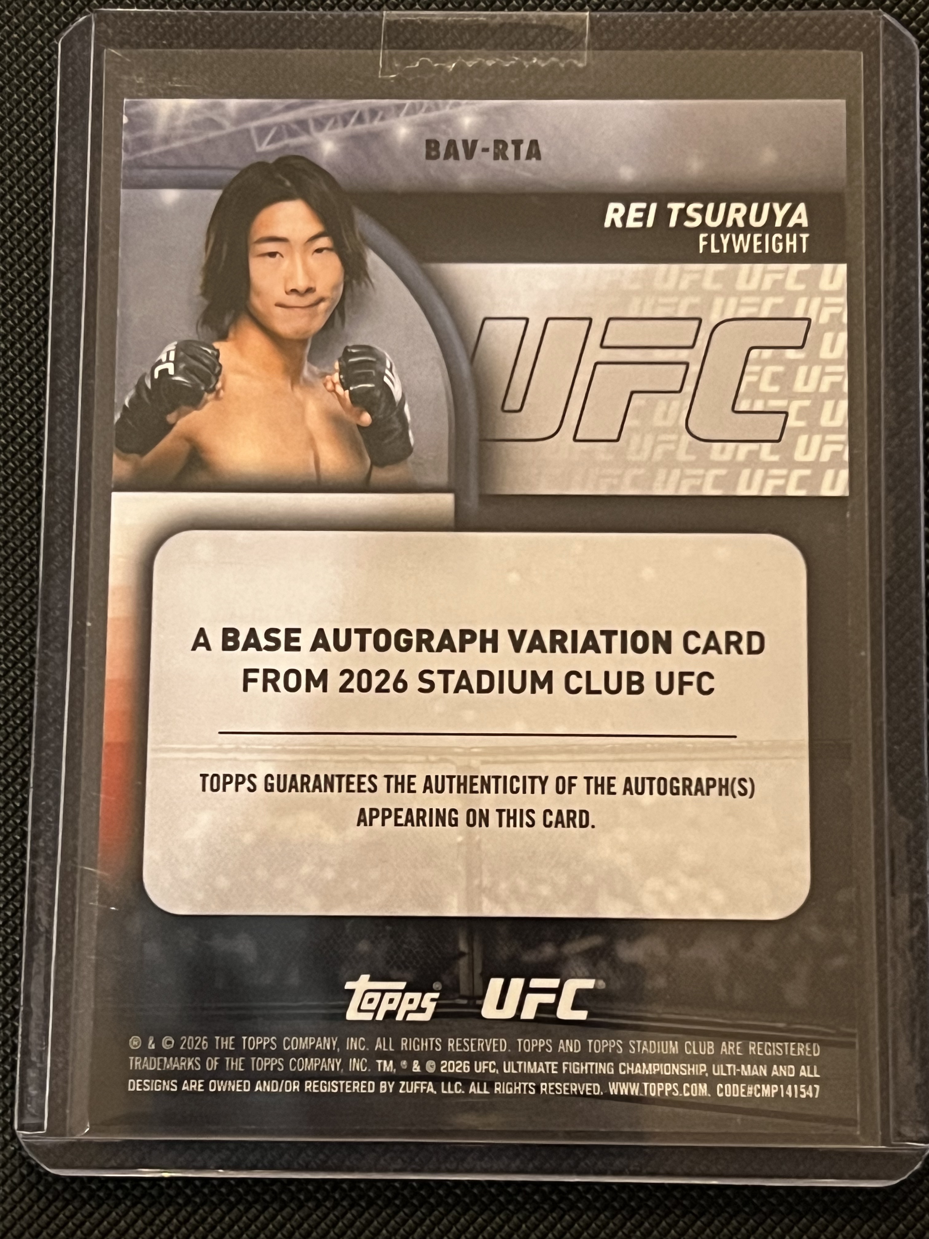 2026 Topps Stadium Club Rei Tsuruya #BAV-RTA UFC 鹤屋怜 新秀RC 签字卡!!日本综合格斗运动员,现效力于UFC蝇量级!!凑套必备!!