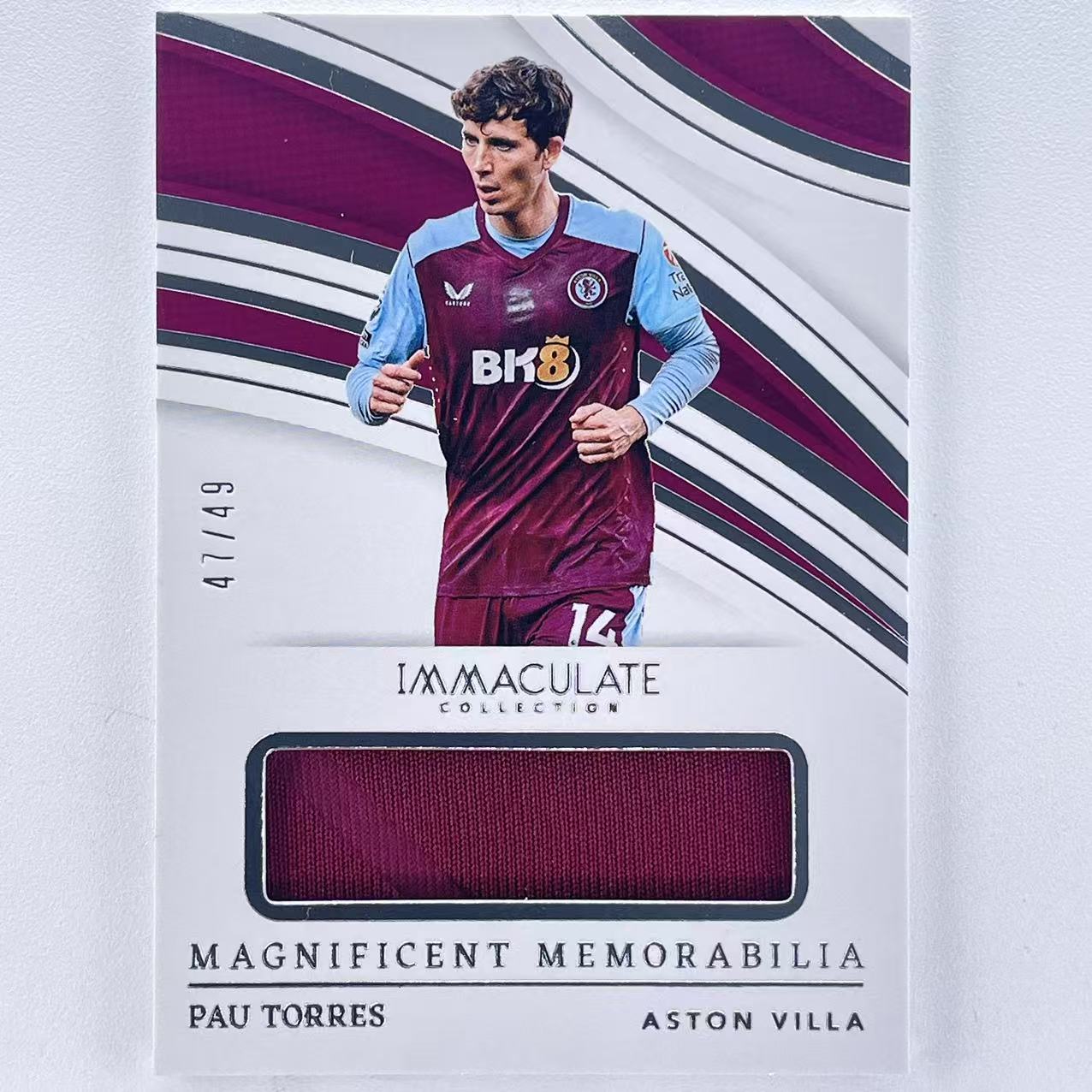 L 2023-24 Panini Immaculate Pau Torres 保 托雷斯 西班牙 阿斯顿维拉 爱咪咪 49编 球衣物料 银平行 Magnificent Memorabilia 宏伟收藏 轻印如图 众孚梵天#