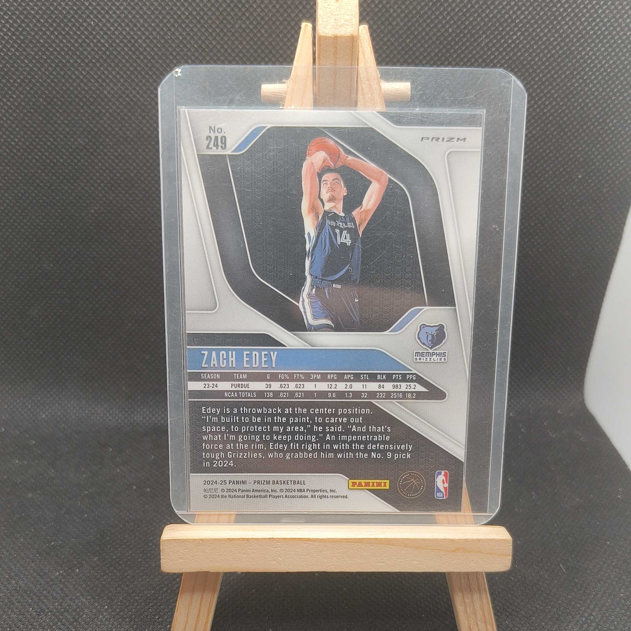 【Roseee代卖】2024-25 Panini Prizm Zach Edey RC Prizm 灰熊 扎克 埃迪 新秀 折射 wze
