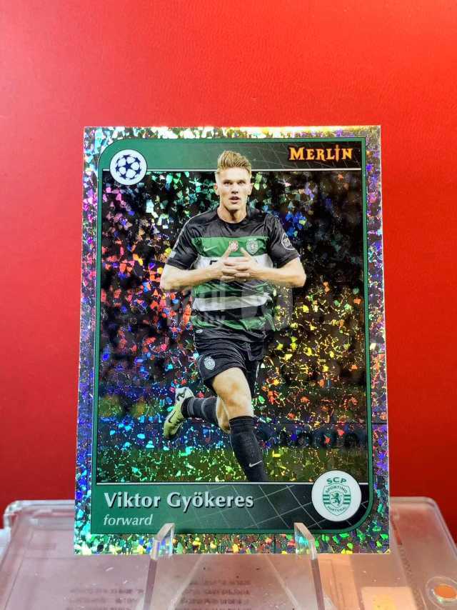 (老末精品代拍) E26 2025 Topps Merlin 欧冠梅林 Viktor Gyokeres 维克托 哲凯赖什 葡萄牙体育 碎花折 凑套必备