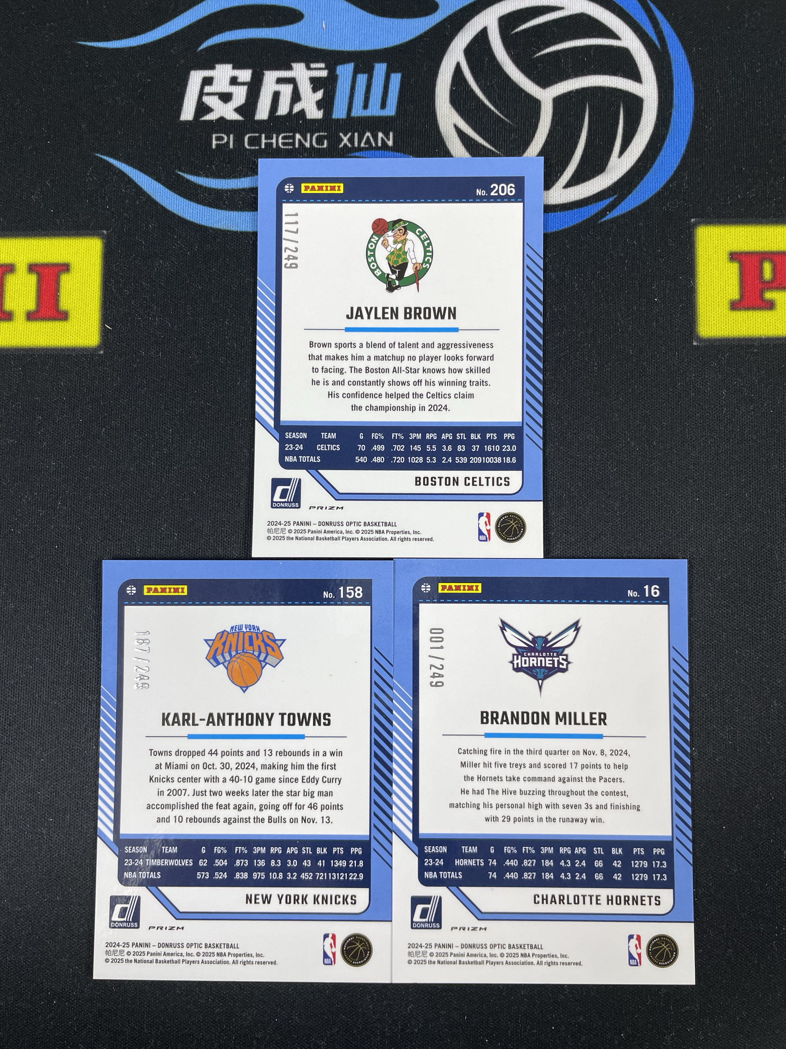 【皮成仙拍卖 统一手续费6%】 PANINI 24-25 杜蕾斯 OPTIC 杰伦布朗 卡尔安东尼唐斯 布兰登米勒 绿hyper折射 249编 一图打包 凑套必备 值得收藏【只发顺丰】白白124