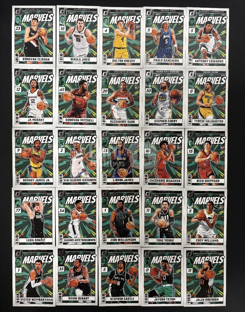 2024-25 Panini Donruss LeBron James 杜蕾斯 全套 25张 Marvels 漫威特卡 勒布朗詹姆斯 库里 文班亚马 SGA 东契奇 卡斯尔等 lot 打包 万卡-双双