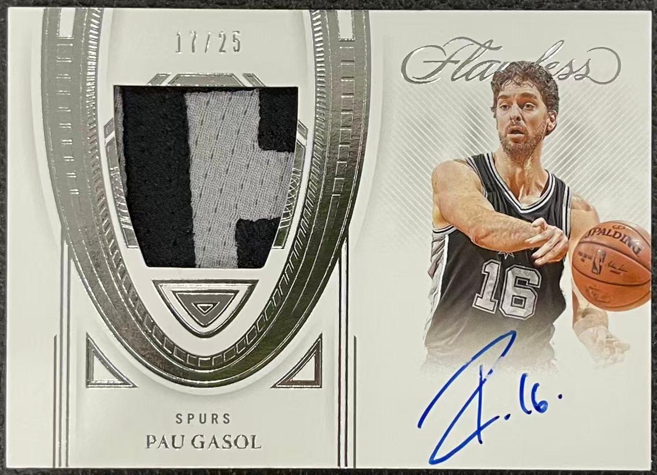 2021-22 Panini Flawless Pau Gasol 【赛博典藏】 手提 马刺 保罗 加索尔 /25编 FPA 马桶盖 签字 卡签 加嫂 暴力切割 墨迹微瑕 微瑕如图 #DE#