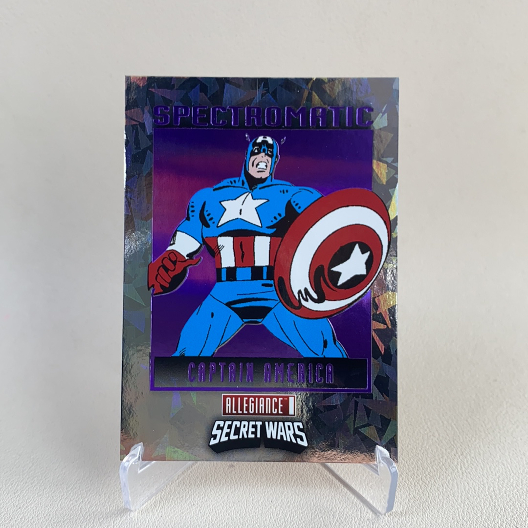 【弈卡代拍】 2023 Upper Deck Marvel 漫威 MCU Allegiance 秘密战争 特卡 碎冰折 美队 Captain America 77/199编 品相如图 凑套必备 无理