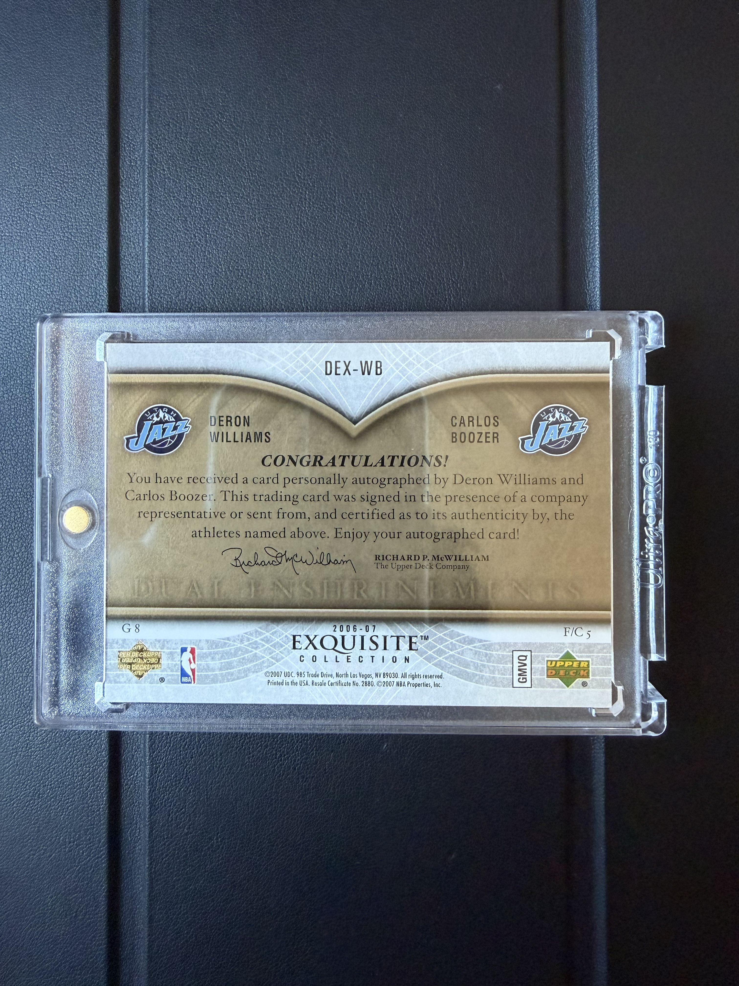 2006-07 Upper Deck Exquisite Collection deron boozer 爵士 木盒德隆 布泽尔 大金牌 /10编 双人 签字 稀少 无平行 品墨俱佳 姚明 麦迪劲敌