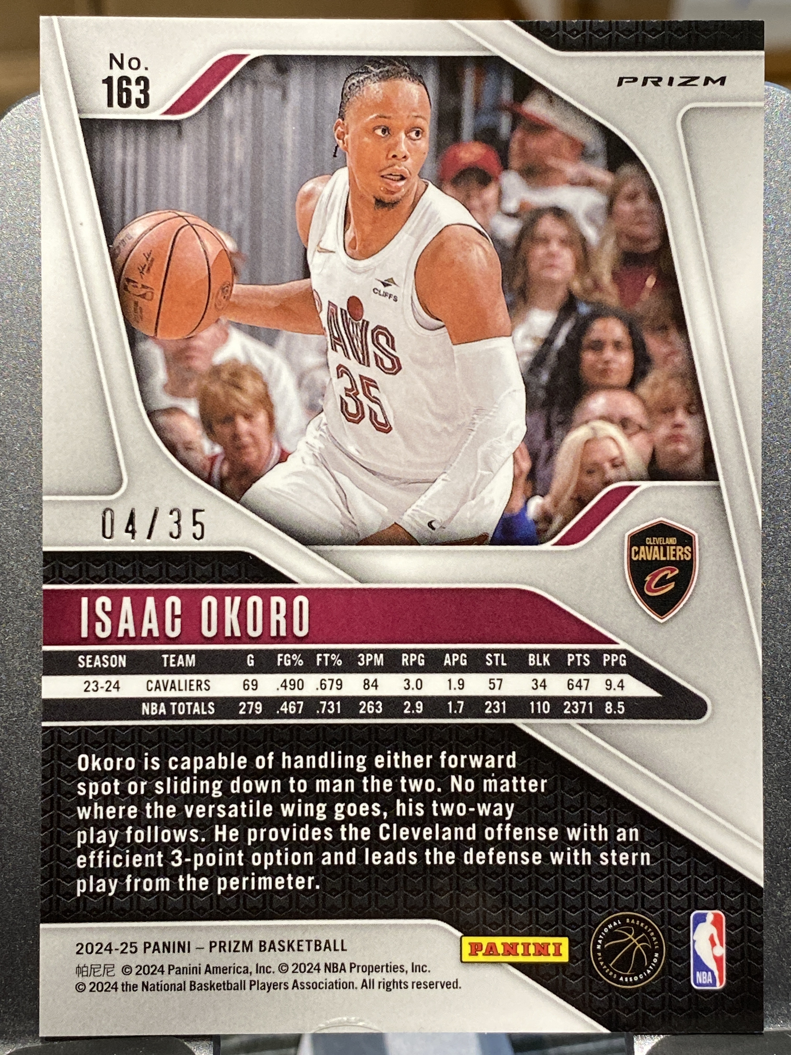 2024-25 【靓星代拍】 Prizm Isaac Okoro Pz 4/35编背号编 骑士 艾萨克 奥克罗 奥科罗 蓝Shimmer折 折射 卡品如图 专收必备#马