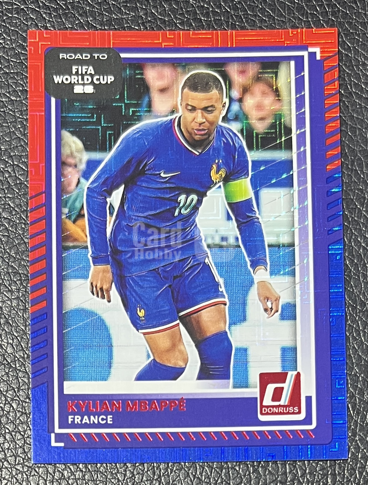 2025-26 Panini Donruss Road to World Cup Kylian Mbappe 杜蕾斯 世界杯之路 法国 姆巴佩 折射   红蓝Mojo折 卡品如图