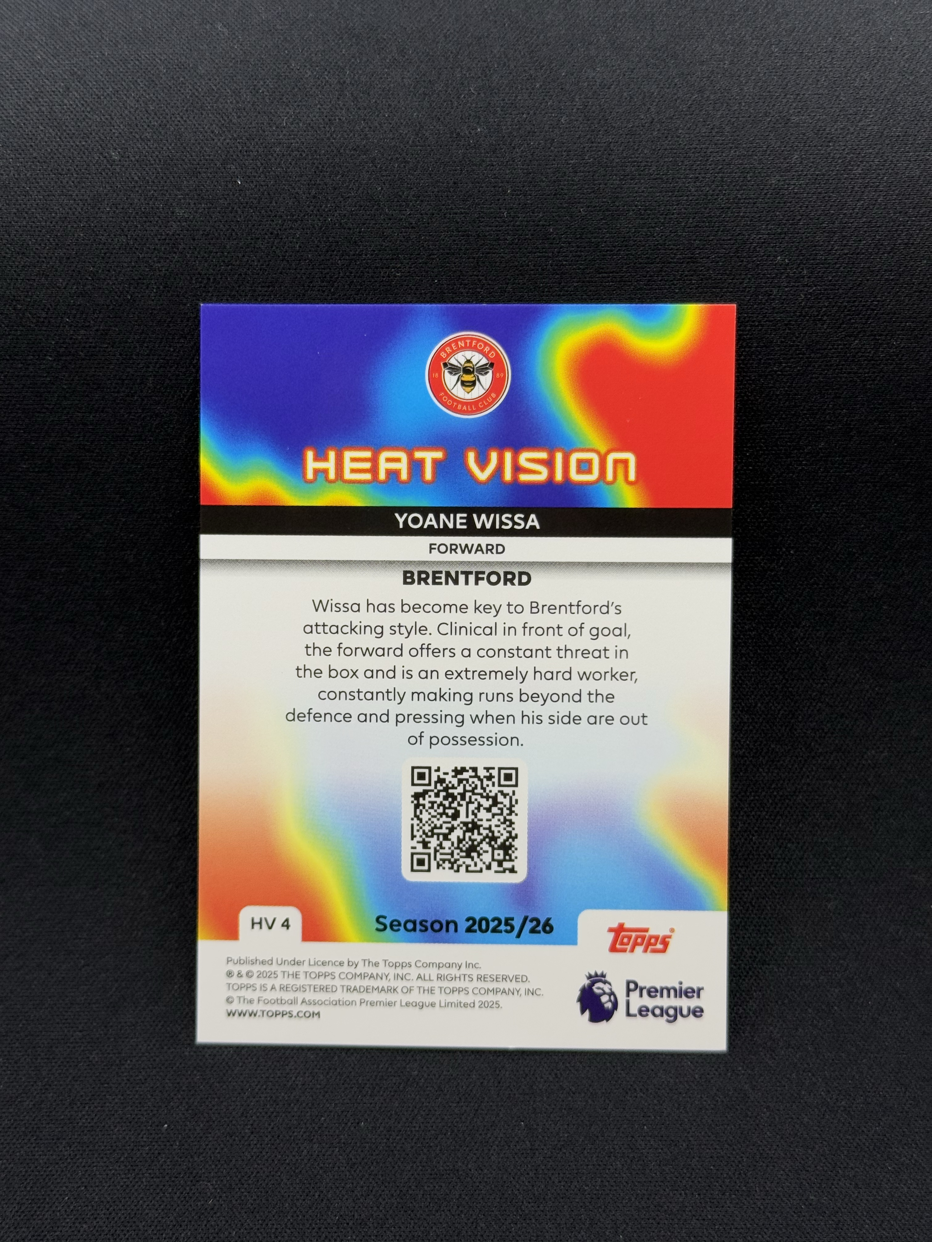 2025-26 Topps Premier League Yoane Wissa 【小贝代拍】英超 布伦特福德 维萨 热成像特卡 大比例 ssp 箱货 卡品如图 拍前看描述 XNP