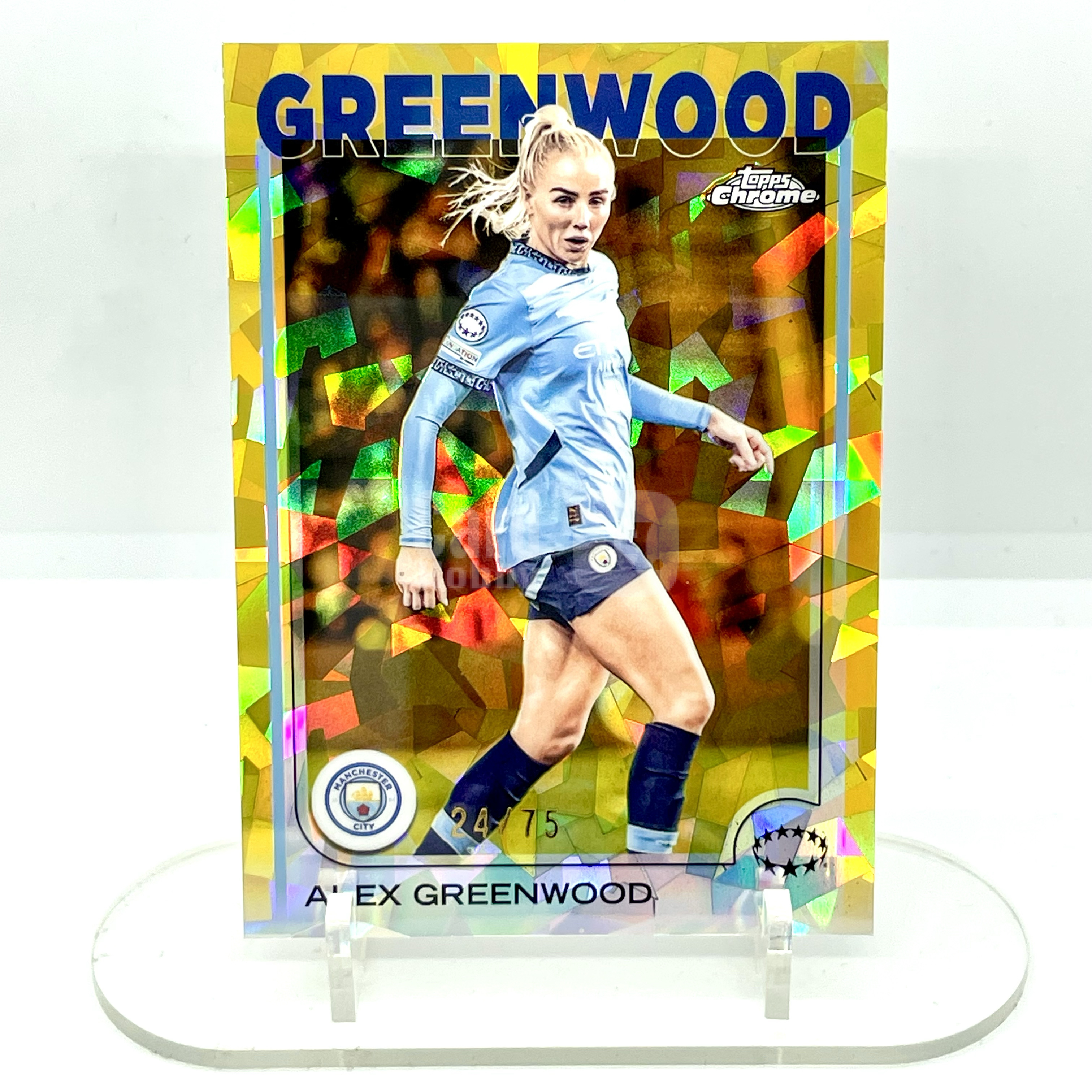 2425 UWCL Chrome Manchester City Alex Greenwood Sapphire Yellow Ice 24/75编 黄碎冰折 格林伍德 曼城 女足 欧冠【芥末-芥玮】