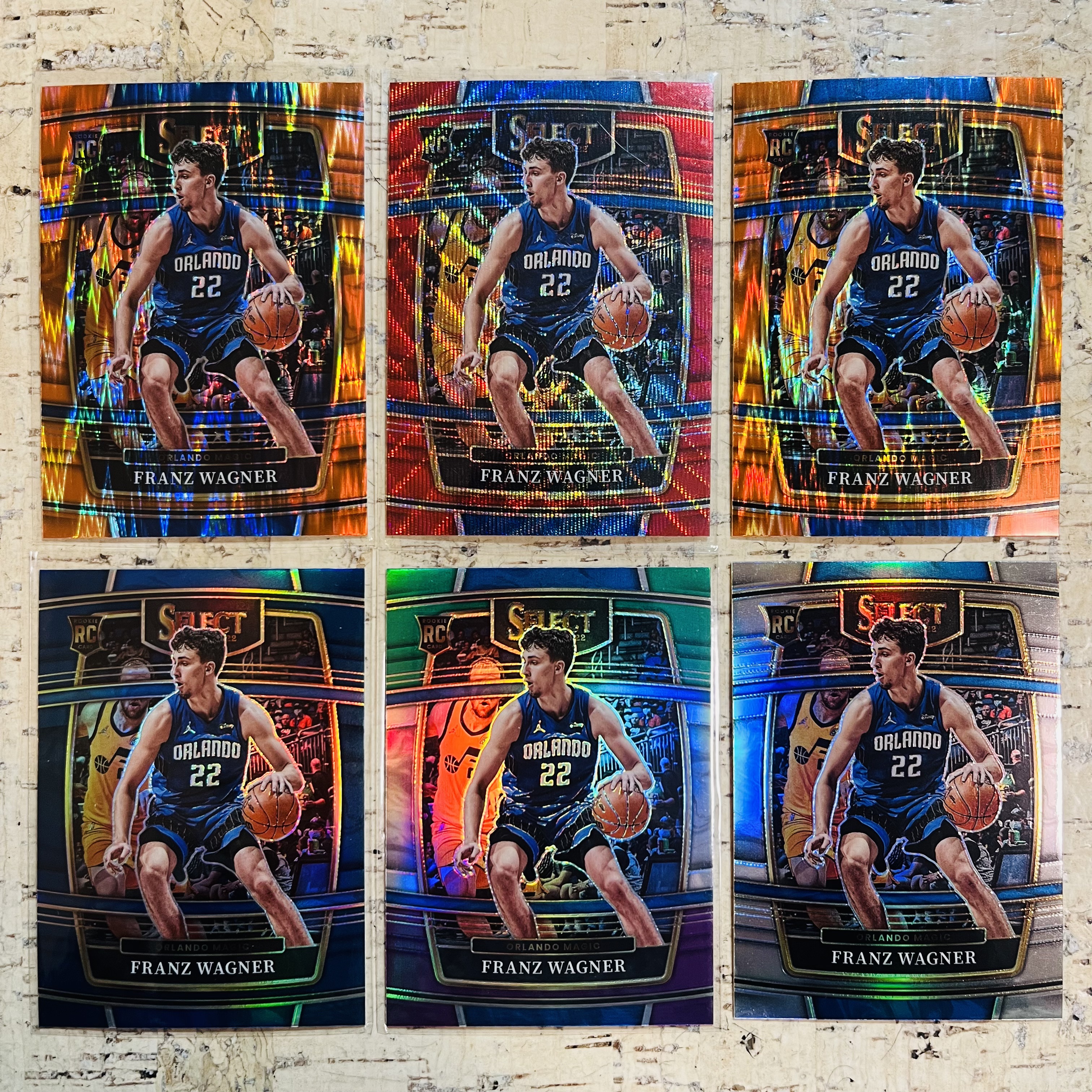 2021-22 Panini Select Franz Wagner RC 新秀 魔术 瓦格纳 红波纹折 橙瀑布折 三色折 正蓝折 正银折 6张打包 凑彩虹必备【小卡迷拍卖 可累积半年】
