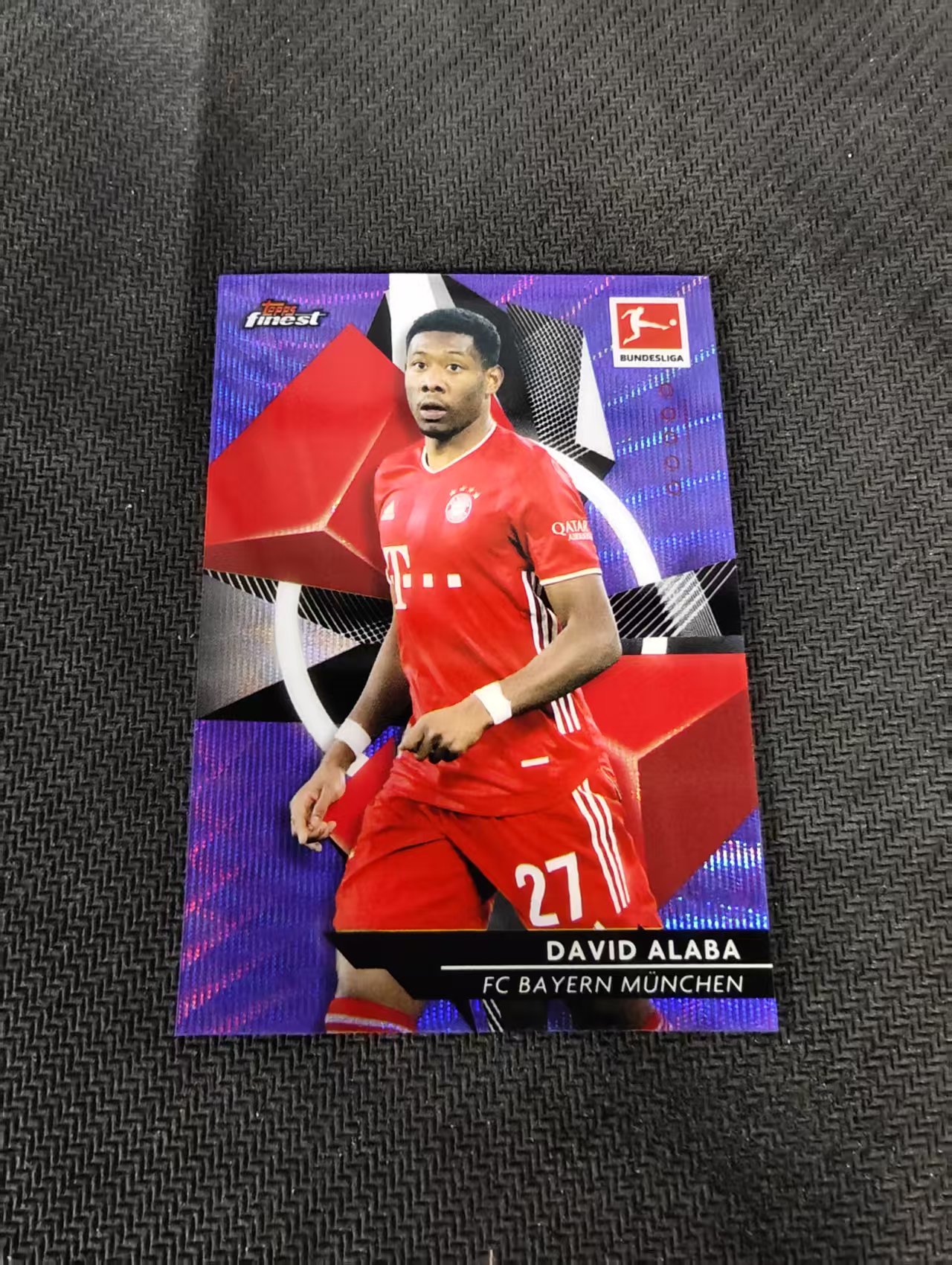 【可合并,不累计】2021 Topps Finest David Alaba 德甲 Finest 拜仁 阿拉巴 紫波纹 250编