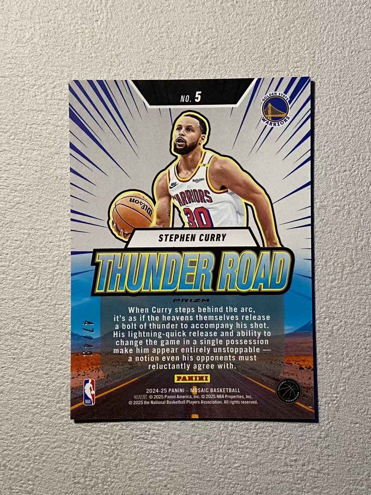 2024-25 Panini Mosaic Stephen Curry 马赛克 勇士 斯蒂芬 库里 /49编 低编 大比例 雷霆之路特卡 碎冰折 折射 收藏必备