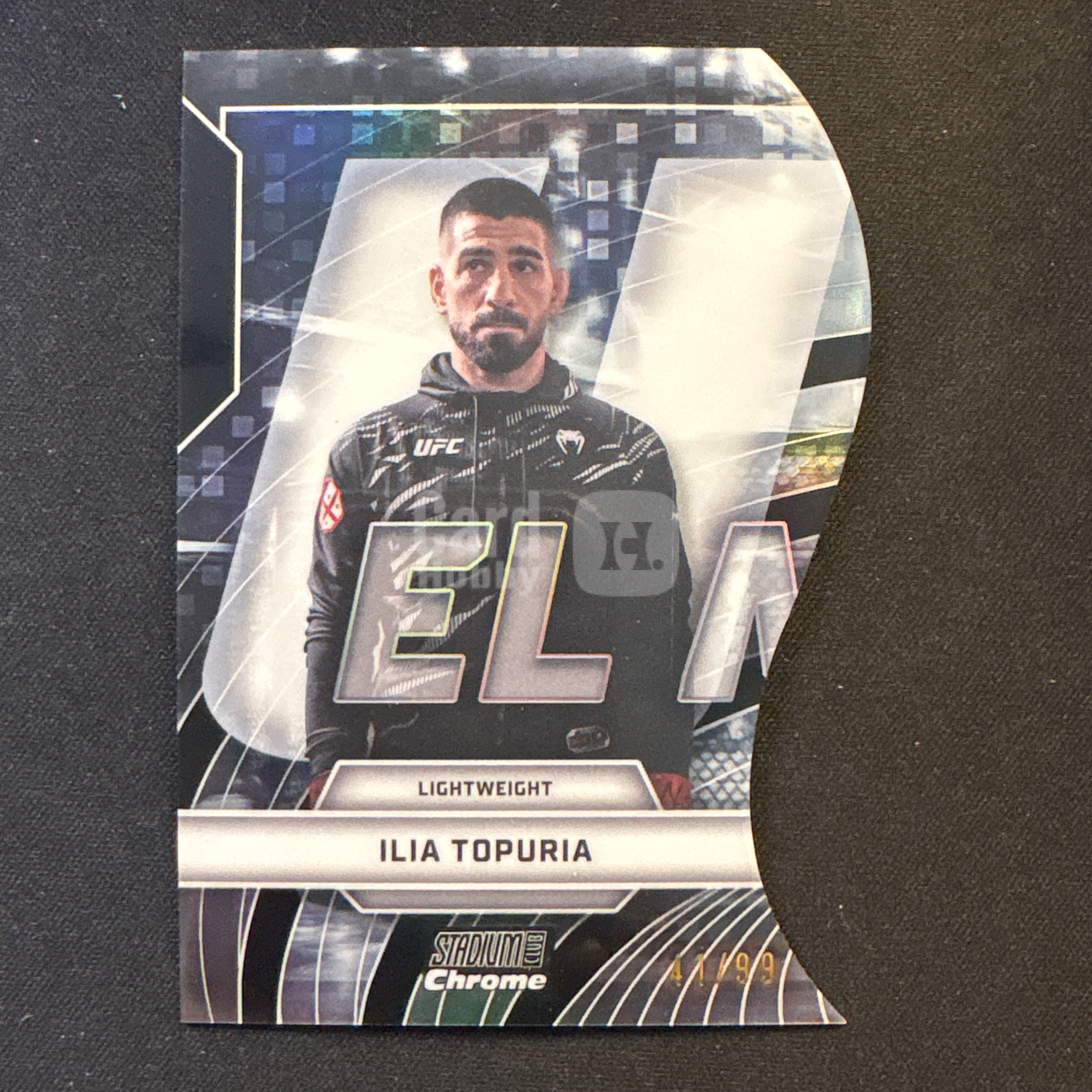 2026 Topps UFC Stadium Club Chrome Ilia Topuria 【靓星代拍】综合格斗 伊利亚 托普里亚 斗牛士 41/99编 银折 异形切割 特卡 轻量级 如图 #冷哥