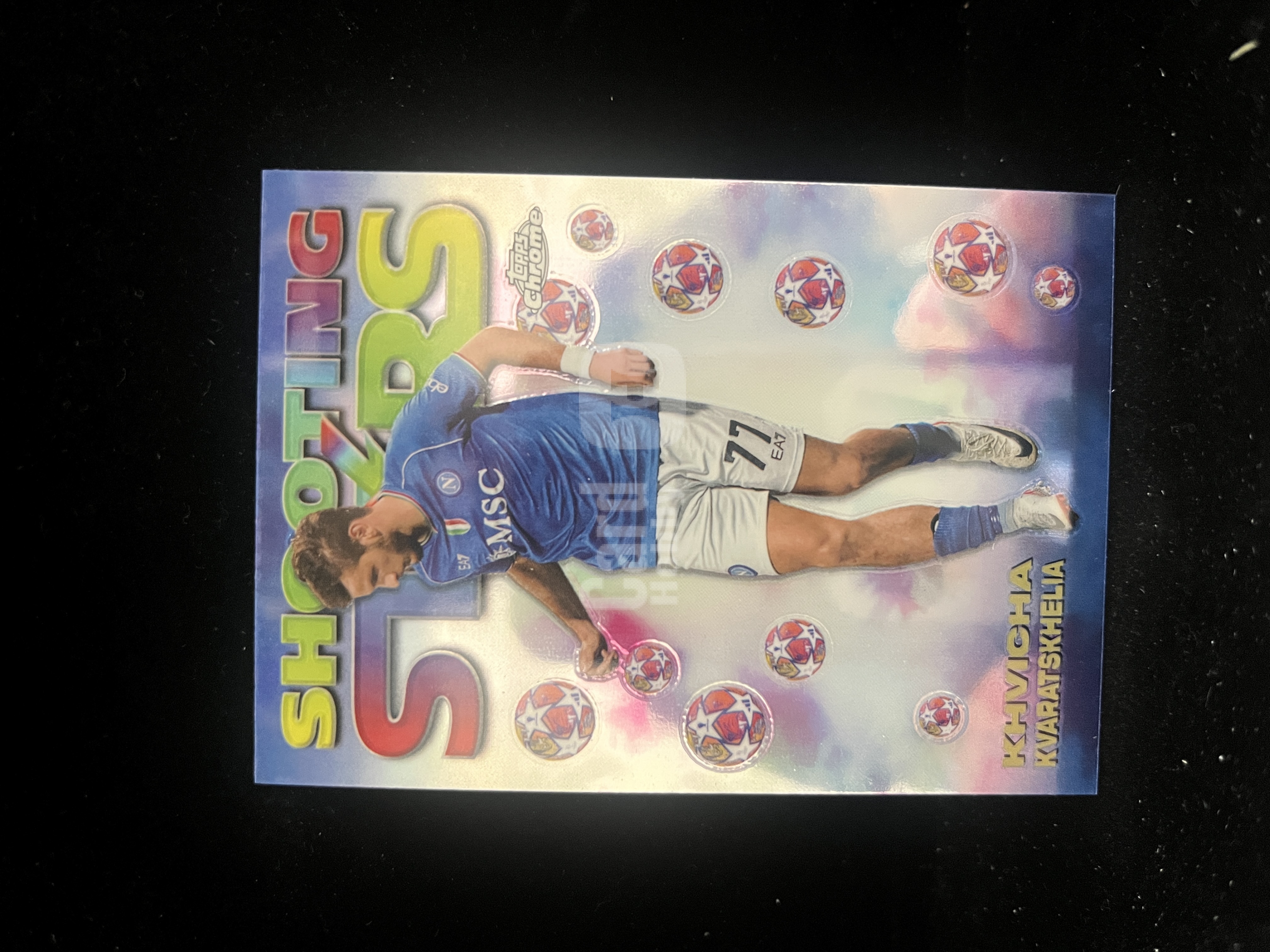 免费代拍 2024 Topps Chrome 欧冠 克瓦拉茨赫利亚 Khvicha Kvaratskhelia Shooting Stars 折射 卡品如图#I275