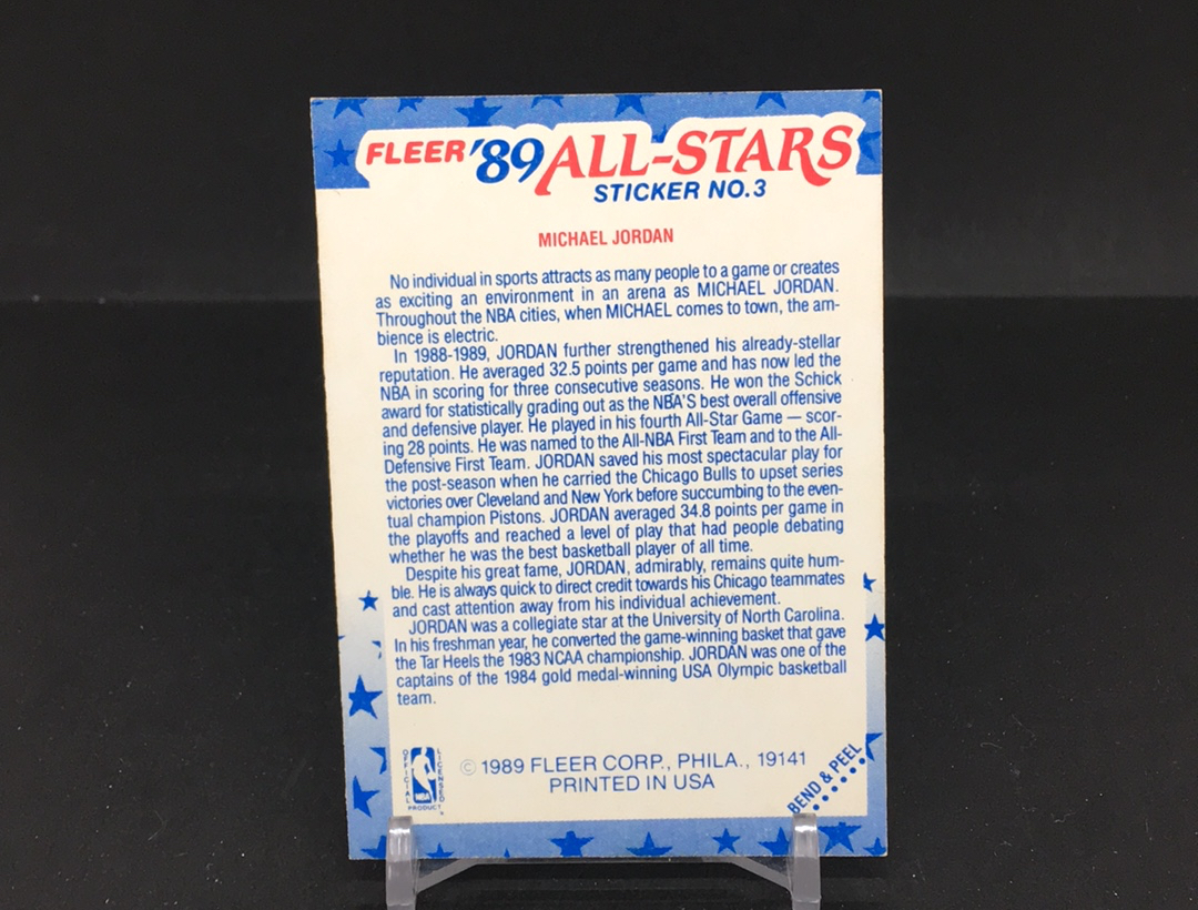 【DC拍卖】10.02 小科比 FLEER 全明星特卡 经典老特 实卡美如画 名人堂传奇巨星 公牛王朝核心领袖 NBA历史第一人 篮球界GOAT MJ 飞人 迈克尔 乔丹