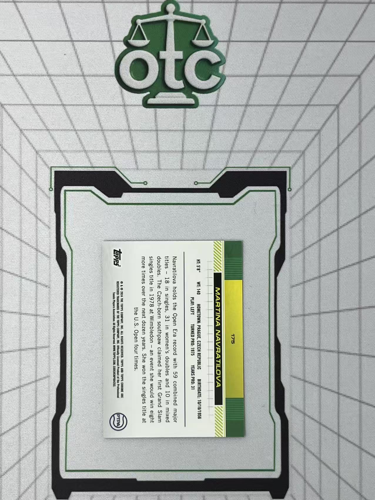 2024 Topps Chrome Matina Navratilova 【盎司收藏】网球 玛蒂娜 纳芙拉蒂洛娃 99编 绿折 JJ27