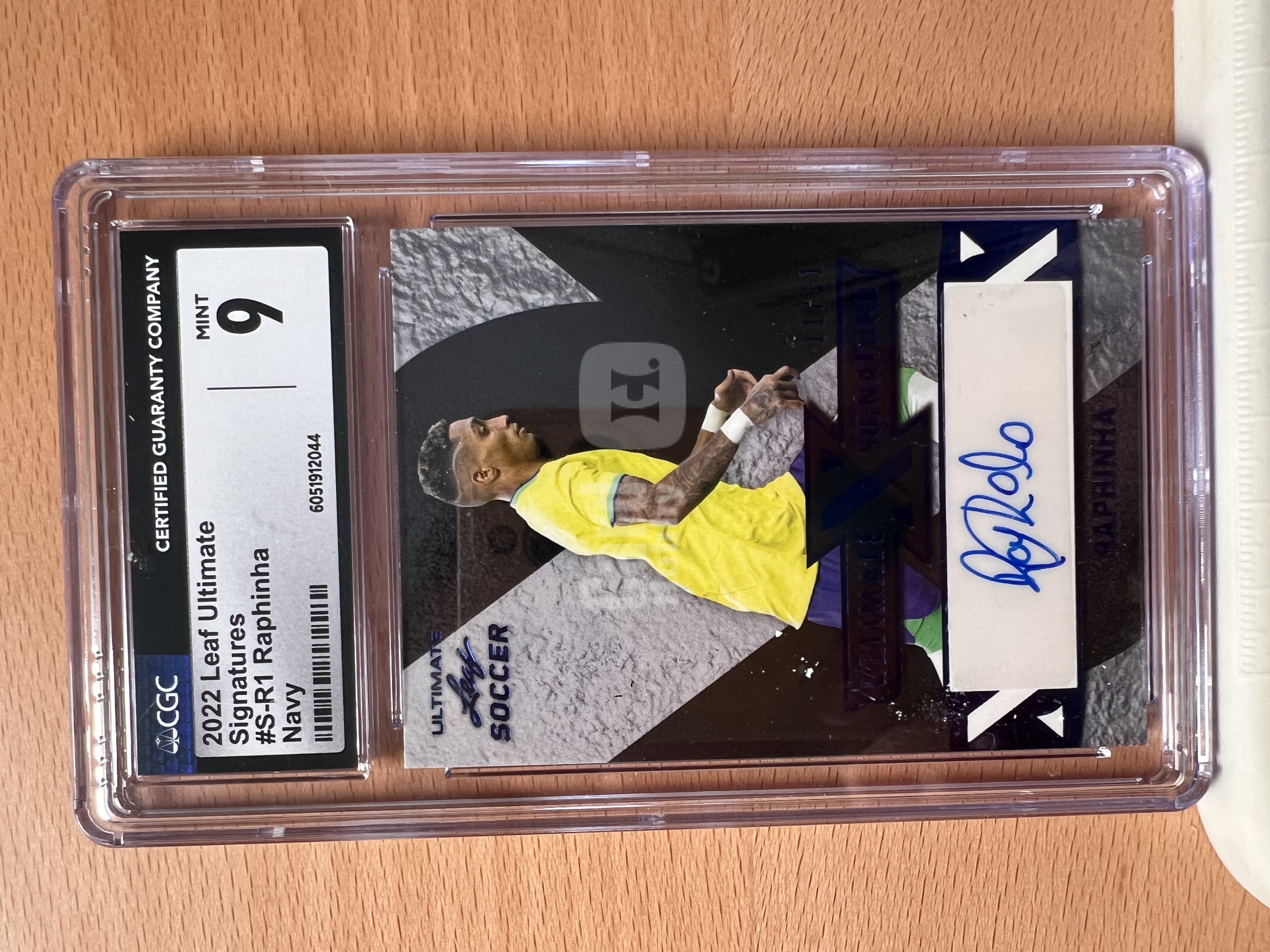 2022 Leaf Ultimate Raphinha #S-R1 CGC9 拉菲尼亚 巴塞罗那 巴萨 签名 巴西 Leaf 2022 海军蓝版 签名卡