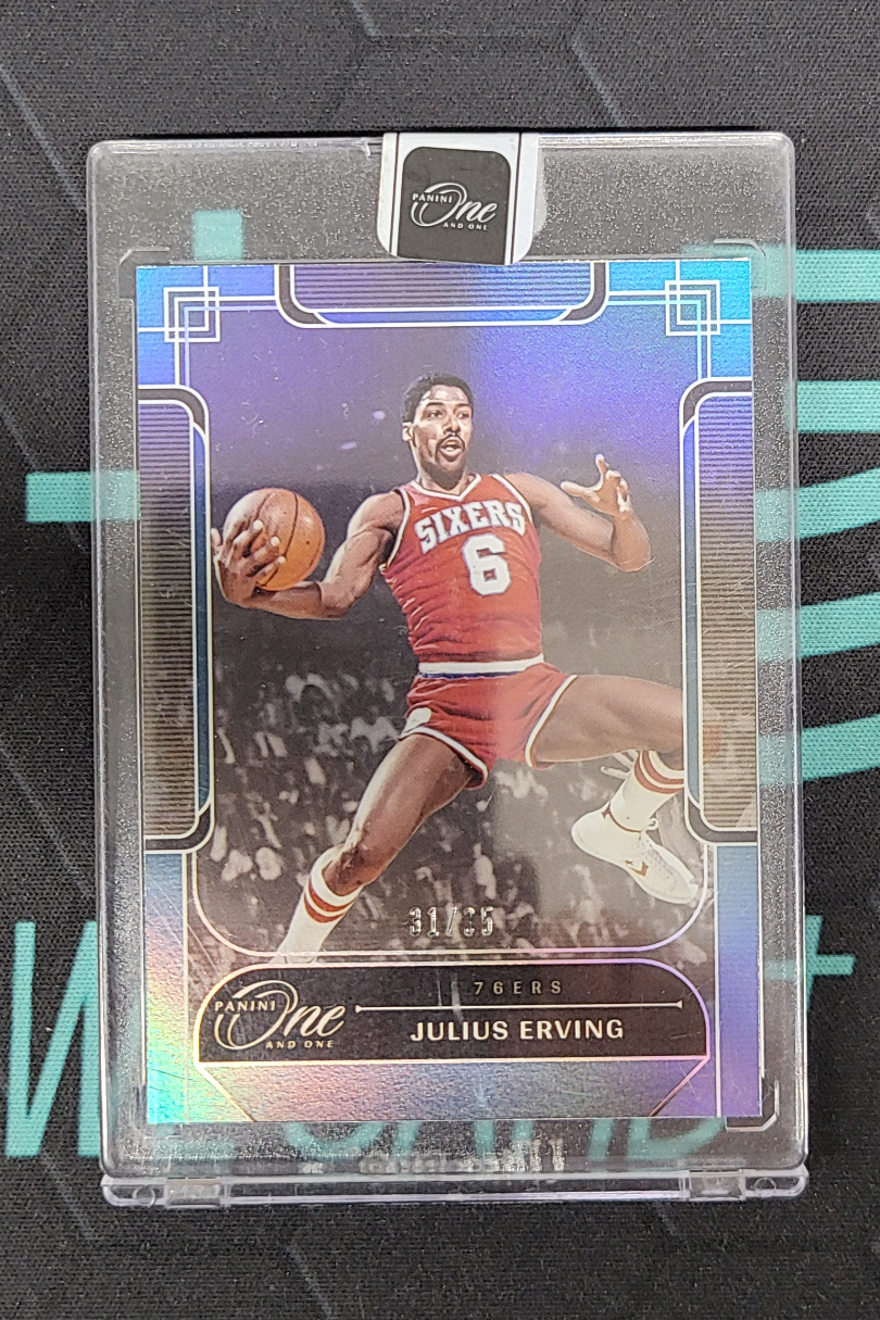 2023-24 Panini One and One Julius Erving 【阿福代卖】朱利叶斯 欧文 76人 35编 base 蓝折 收藏必备(新明)