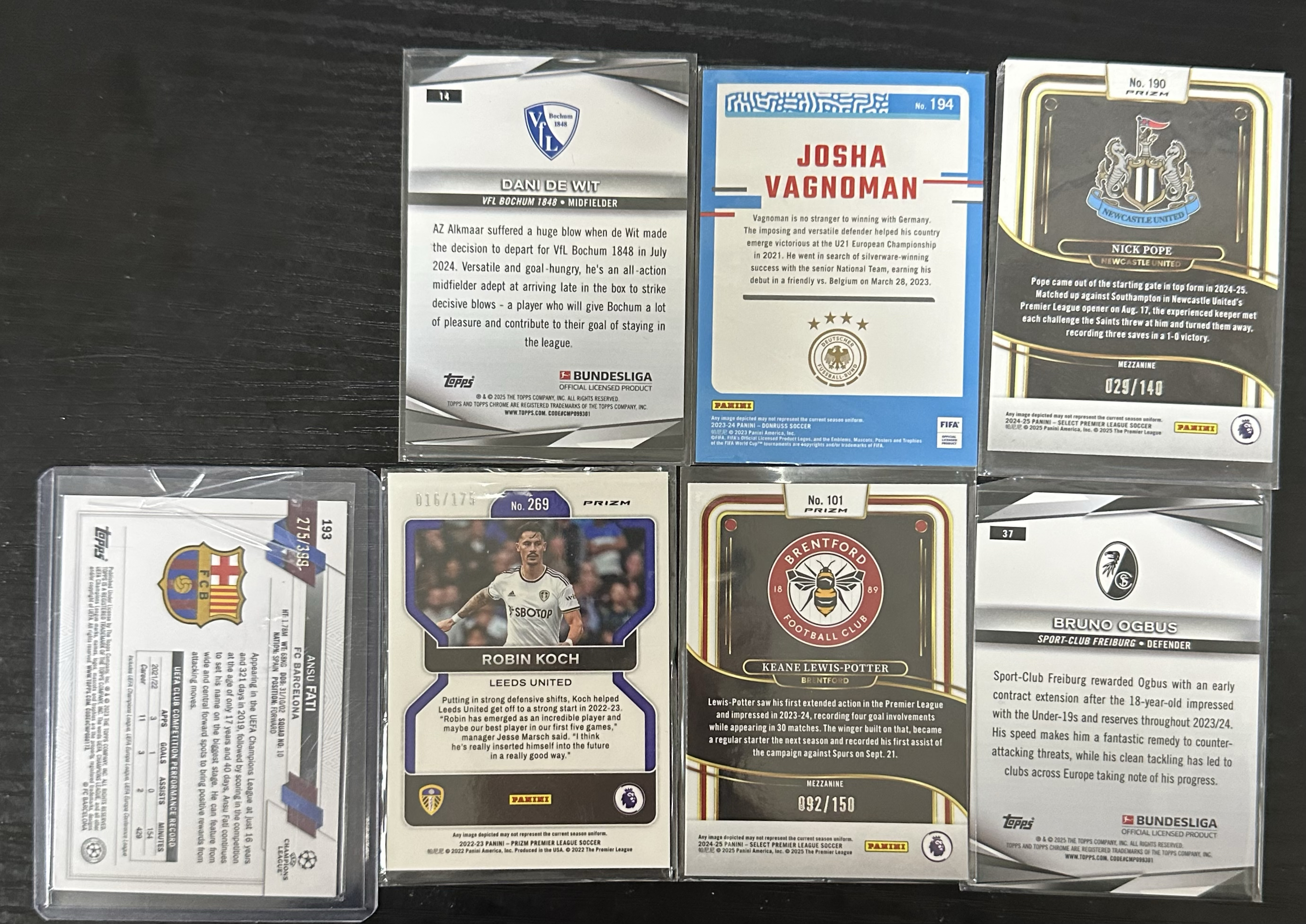 topps chrome 法蒂 瓦格曼 科赫 波普 刘易斯 波特 lot编 战神无双拍卡 (风)