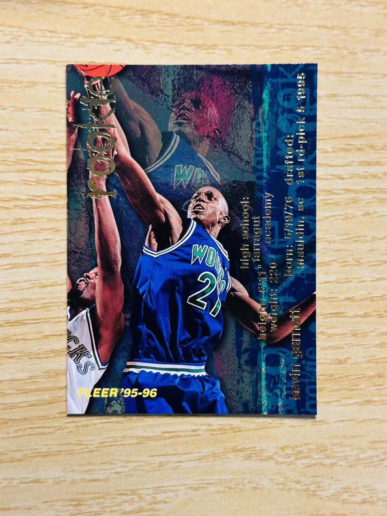 1995-96 Fleer nba Kevin Garnett 嘿嘿代卖 金标 UD 新秀 RC 稀有 凯文 加内特 狼王 森林狼 KG 老卡 实卡精美 收藏必备