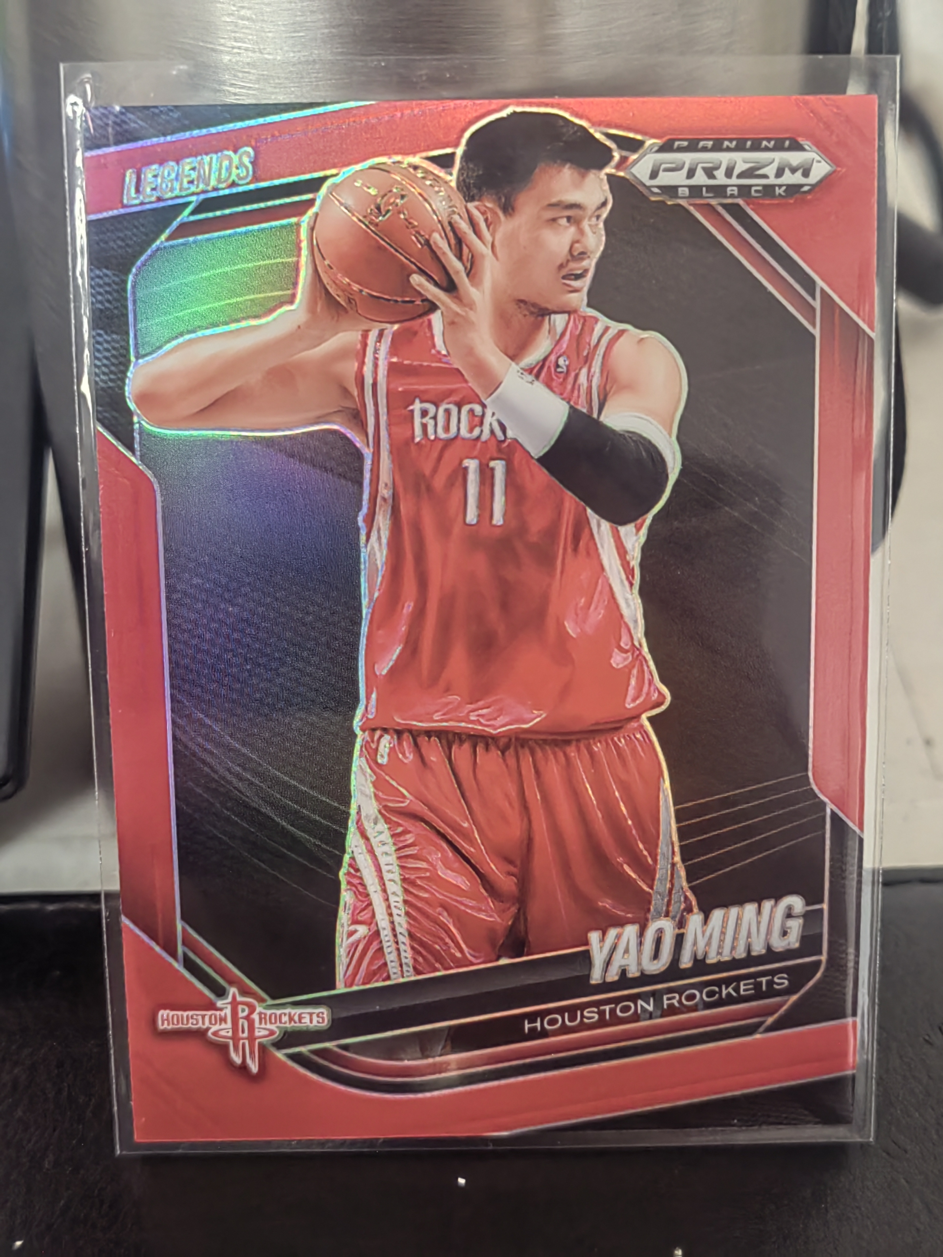 2024-25 Panini Prizm Black Yao Ming PZ 红折 姚明 火箭 225编 小鱼 白边白角 不保卡品 卡品如图