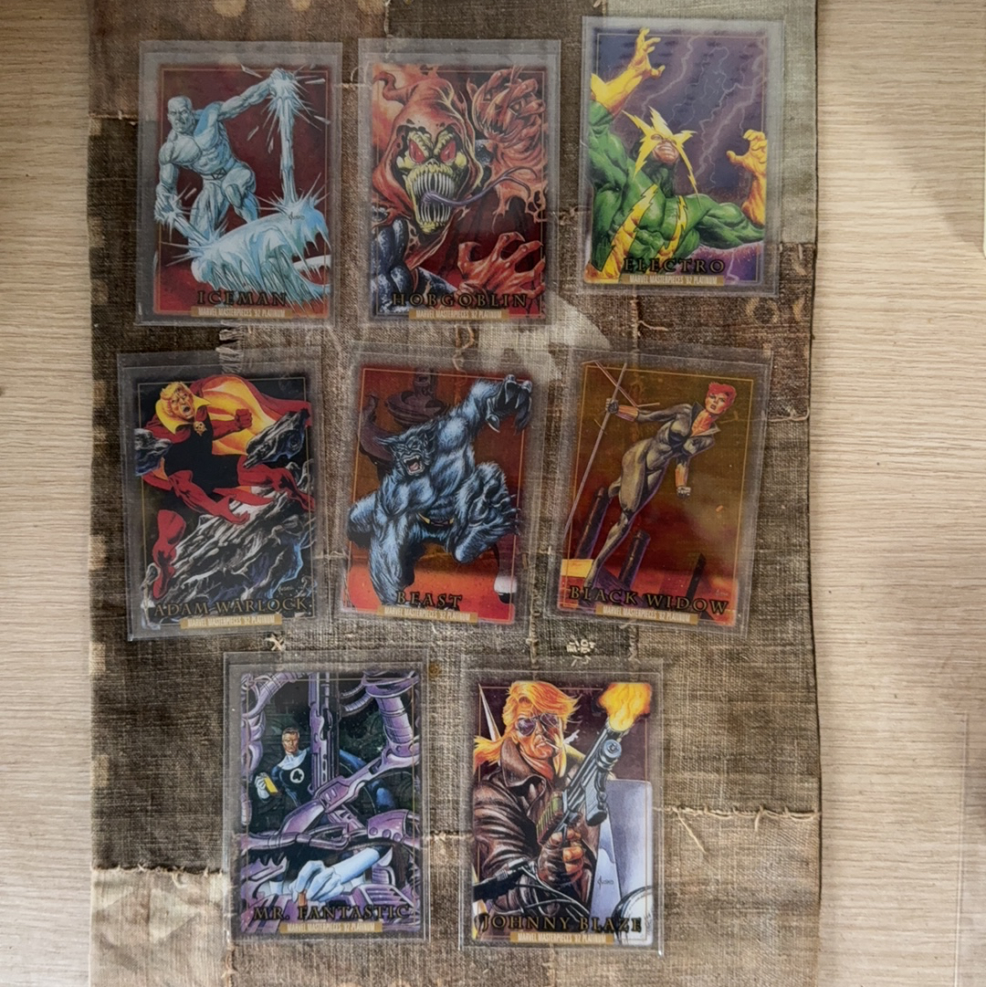 2024 SkyBox Marvel (MCU) 漫威 masterpieces 92 Platinum 92 胶片特卡 Clear Cut 8张不重复打包 黑寡妇 野兽 电光人 恶灵骑士等