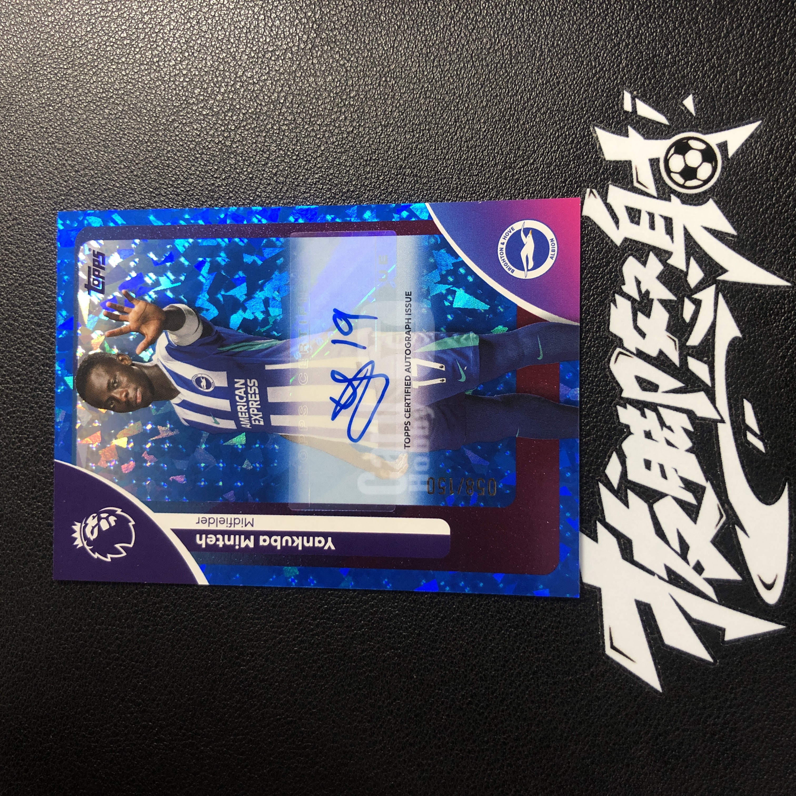 【拔脚代卖】2025-26 Topps Flagship Yankuba Minteh 明特 布莱顿 费诺耶德 签字 蓝折 /150编收藏必备 瑕疵如图｜拔脚强哥BC5