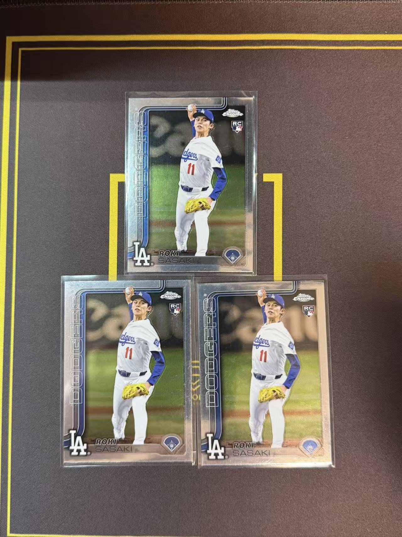 2025 Topps Chrome Roki Sasaki RC 佐佐木朗希 洛杉矶道奇新秀 正base 3张lot【零壹小卡】wzj