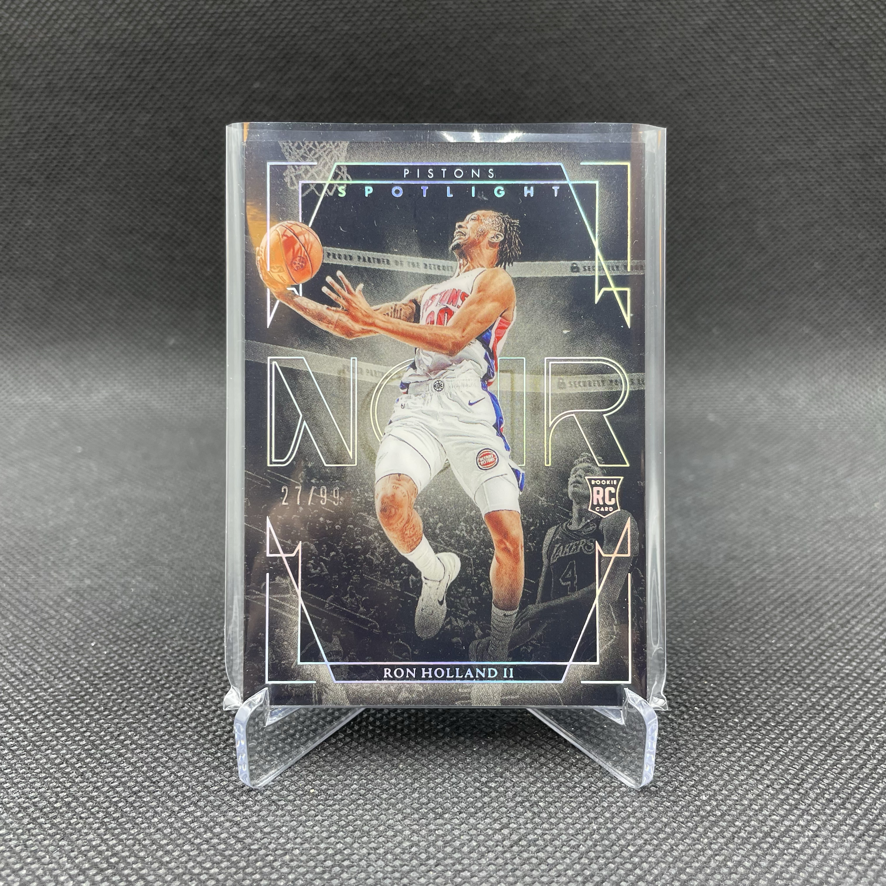 2024-25 Panini Noir Ron Holland RC 诺尔 活塞 新秀 罗恩 霍兰德 27/99编 无字聚光灯 镜面特卡 Spotlight CC 坎宁安队友 品如图 不累计 Yo