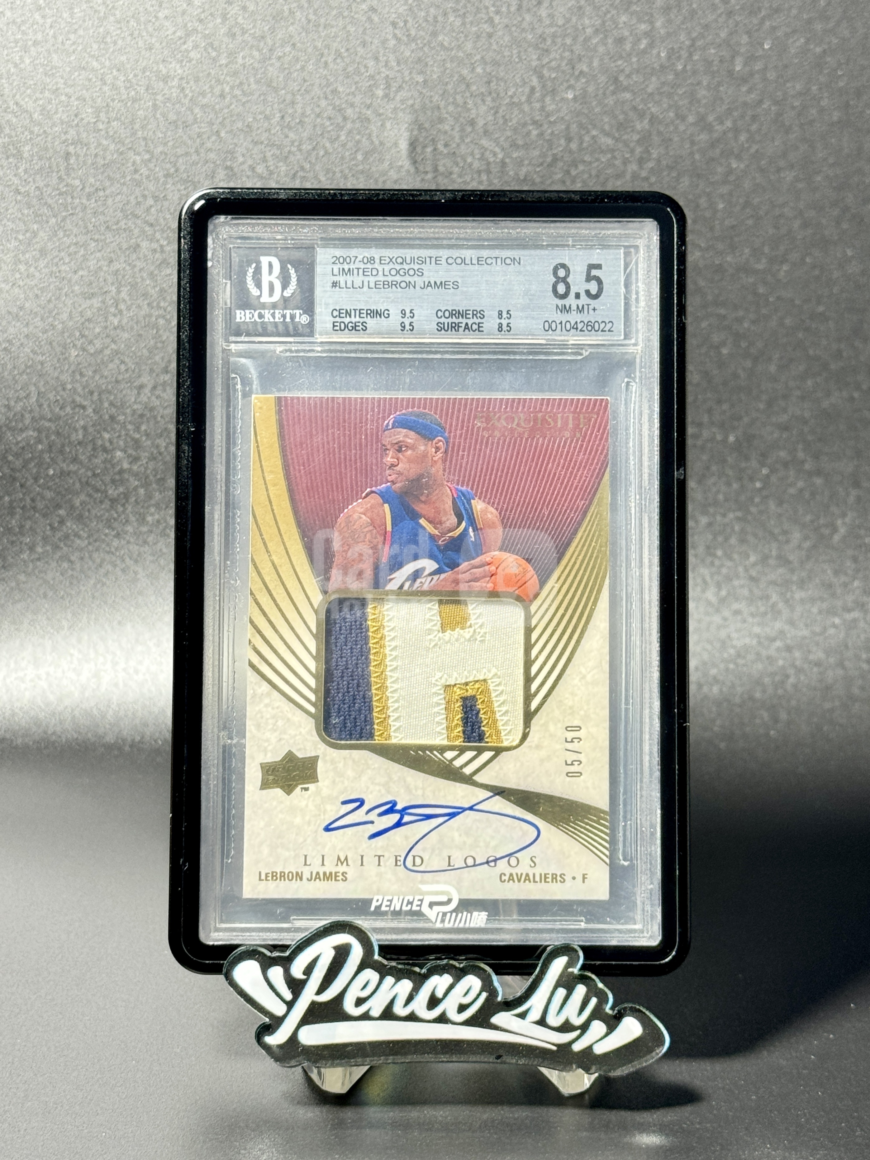 【喷子拍卖】2007-08 UD exquisite LeBron James 木盒 克里夫兰骑士 勒布朗 詹姆斯 LL limited logo 50编 大窗patch 卡签 切割超暴力 大hit BGS8.5/10 送订制壳 君子剑