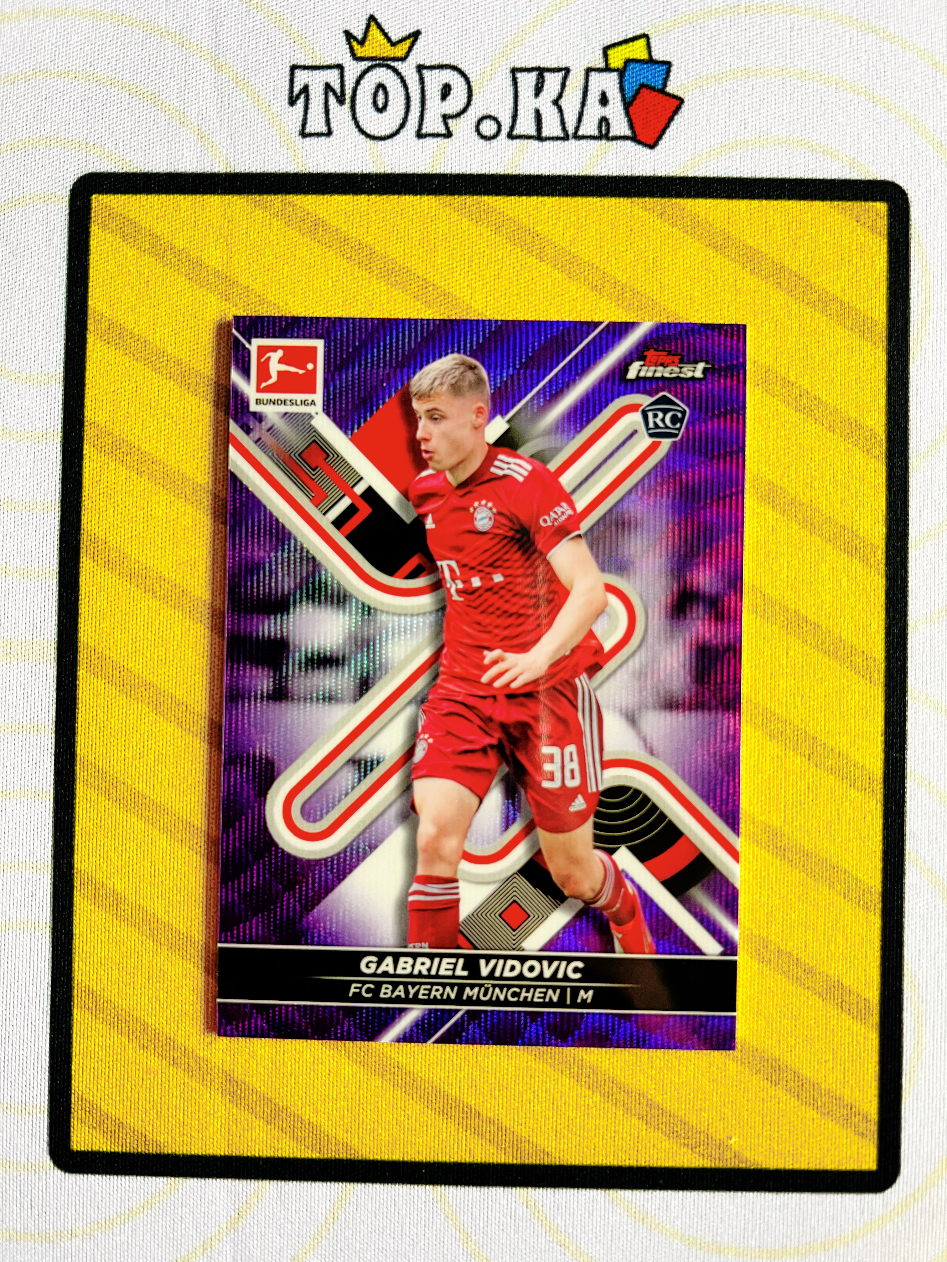 【顶尖卡社】 2022 topps finest 德甲 Gabriel Vidovic 加布里埃尔 维多维奇 拜仁 紫波纹折 /250编 RC新秀 详情看描述 卡品如图【LIUN】