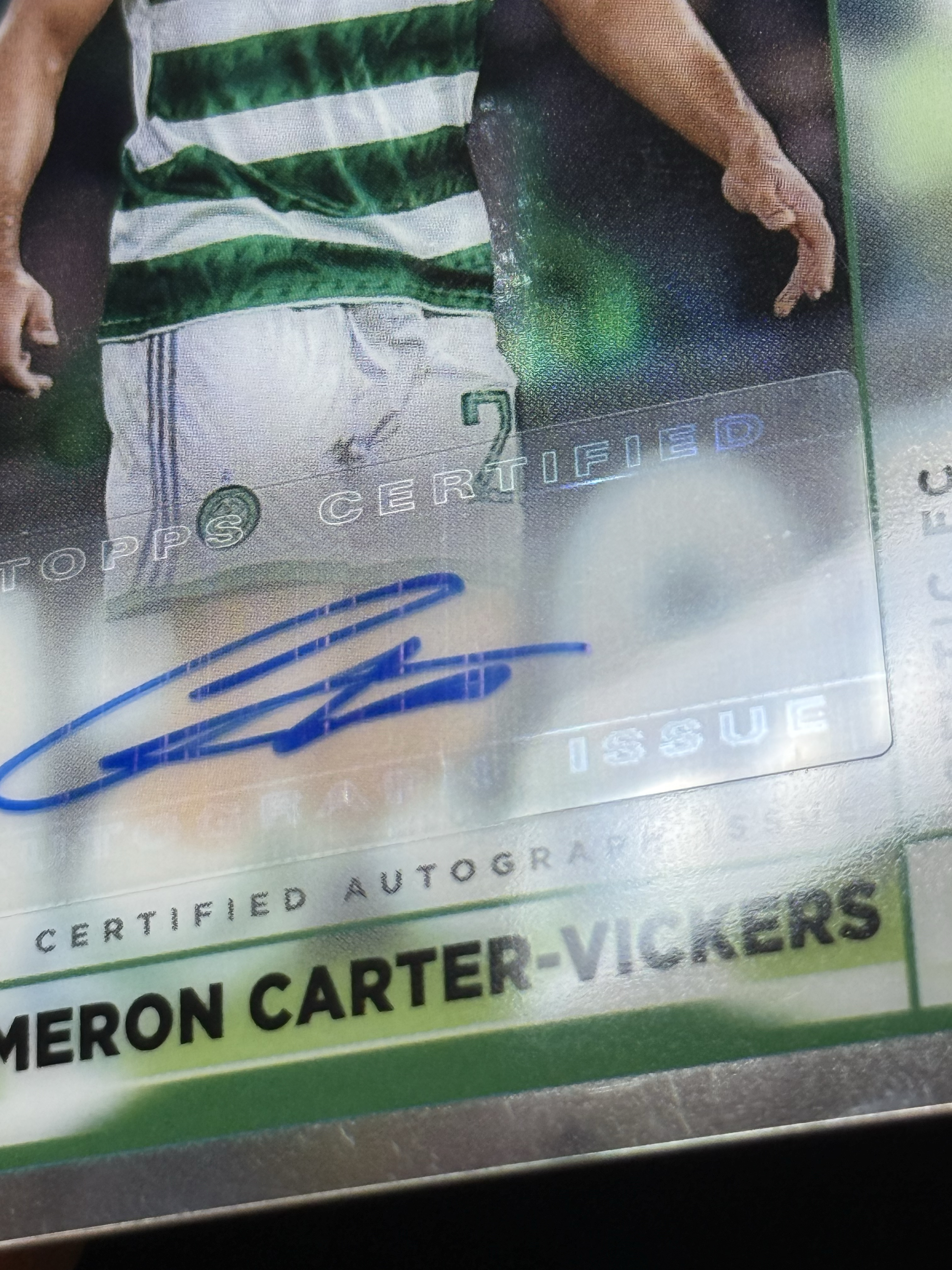 2022-23 Topps Merlin Cameron Carter Vickers 【小贝代拍】欧战 梅林 凯尔特人 卡特 维克斯 银折 签字 瑕疵如图 拍前看描述 H EW