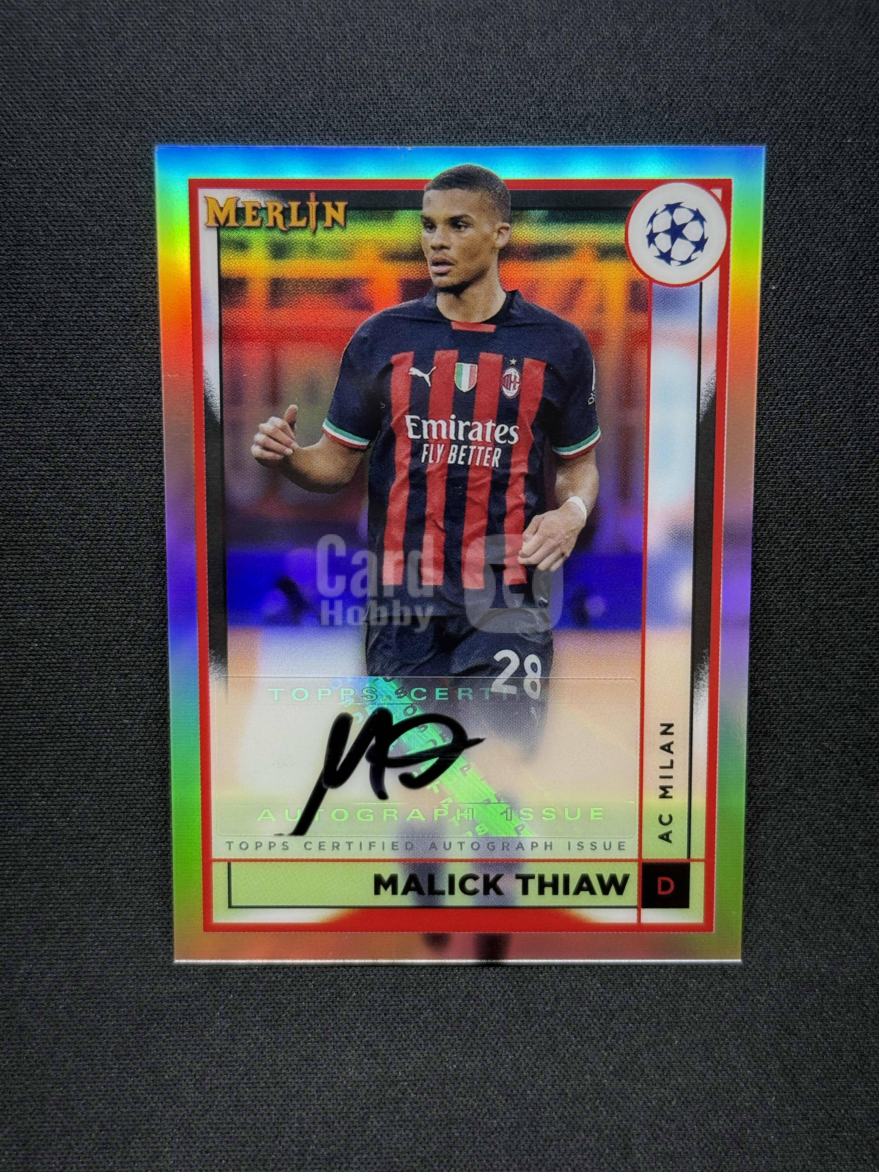 2022-23 Topps Merlin Malick Thiaw 【小贝代拍】欧战 梅林 Ac米兰 马利克 佳夫 银折 签字 瑕疵如图 拍前看描述 H EW