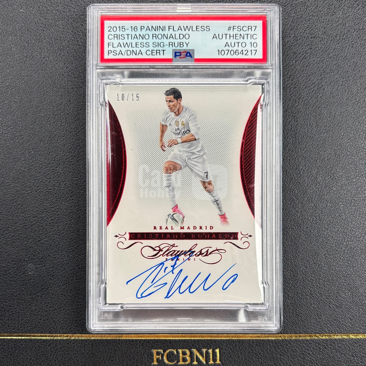 【FCB拍卖】2015-16 PANINI FLAWLESS CRISTIANO RONALDO C罗 罗纳尔多 签字 卡签 15编 10/15 PSA签字10 皇马 皇家马德里 曼联 葡萄牙 手提 元年｛DRX24｝FCBN11代理拍卖