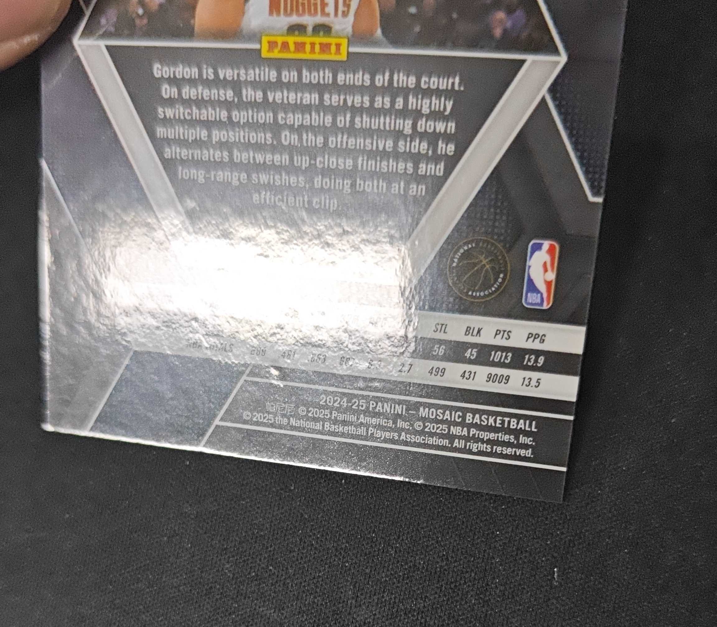 2024-25 Panini Mosaic Aaron Gordon 【SC拍卖】马赛克 掘金 戈登 15/20编 粉泡泡 瑕疵如图 收藏必备(小骆)