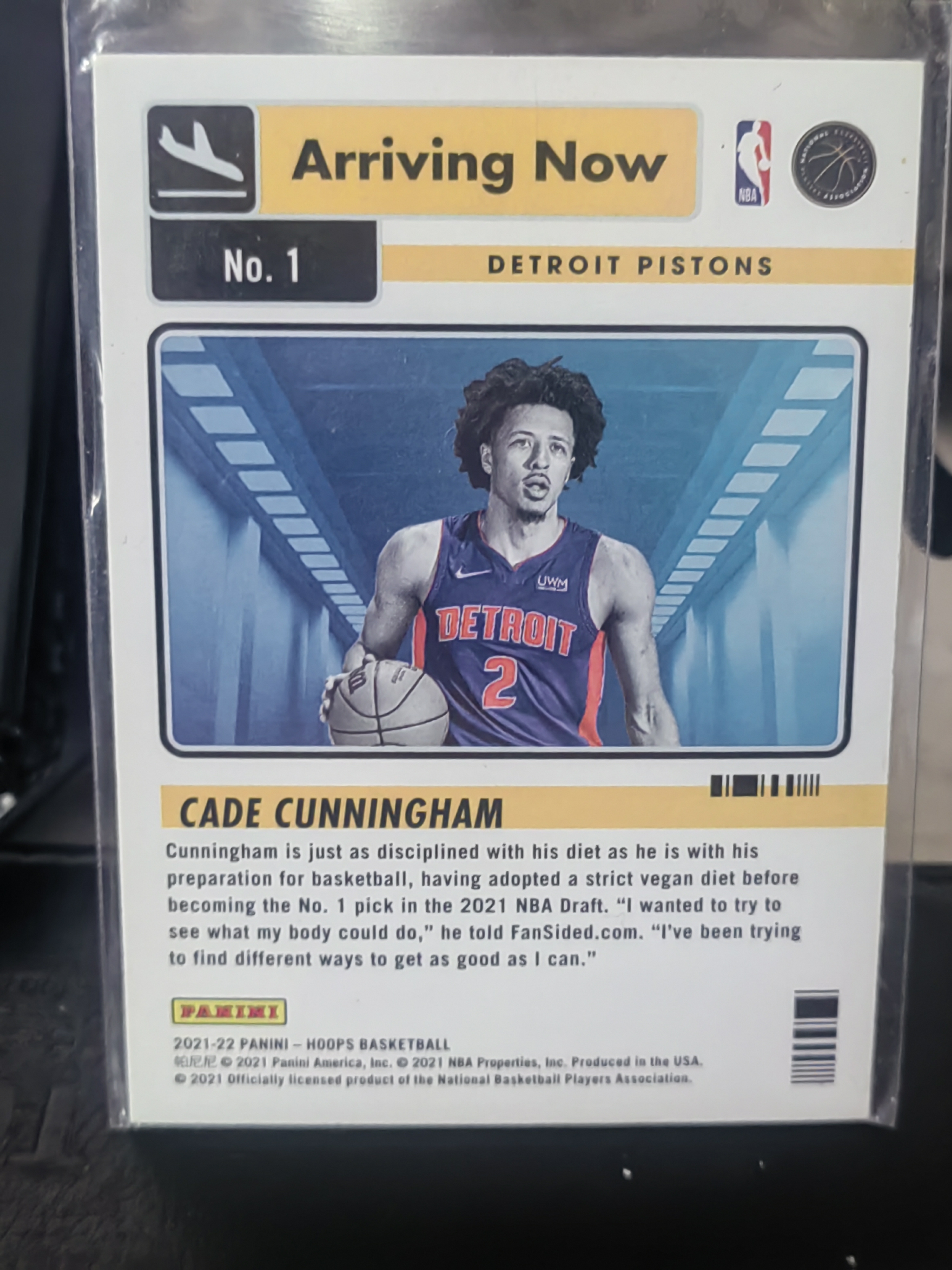 2021-22 Panini Hoops Cade Cunningham Hoops 银标 凯德 康宁汉姆 坎宁安 CC 活塞 机场到达 特卡 篮 白边白角 不保卡品 卡品如图