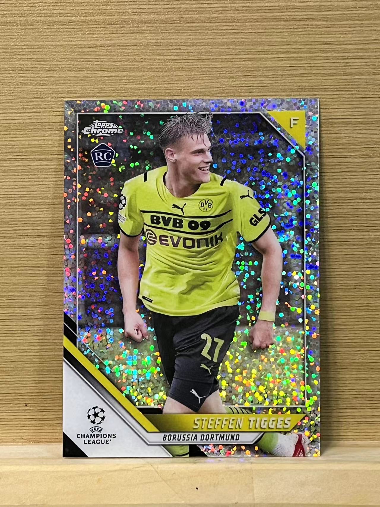 2022 Topps Chrome Steffen Tigges RC 泰格斯 碎花折 新秀 多特蒙德 银折 卡品如图 收藏凑套必备 A47