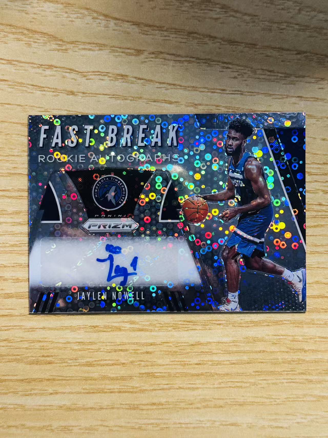 2019-20 Panini Prizm Jaylen Nowell RC 杰伦 诺埃尔 PZ 签字 银泡泡折 森林狼 PZ 新秀