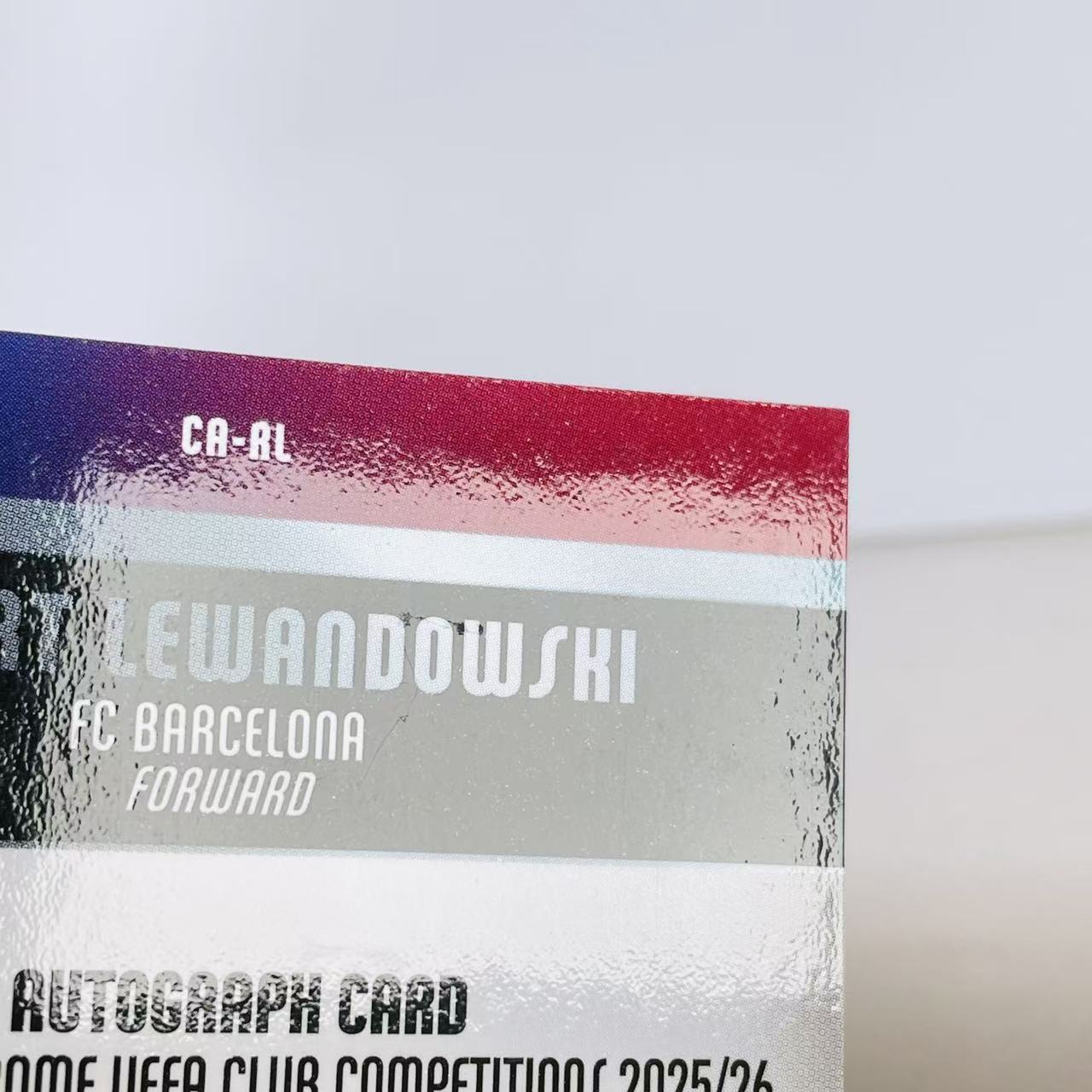 2025-26 Topps Chrome UCC Robert Lewandowksi 欧冠TC 波兰 巴萨 巴塞罗那 拜仁 莱万多夫斯基 签字 /25编 橙几何折 低编 九五至尊 Jeff# N