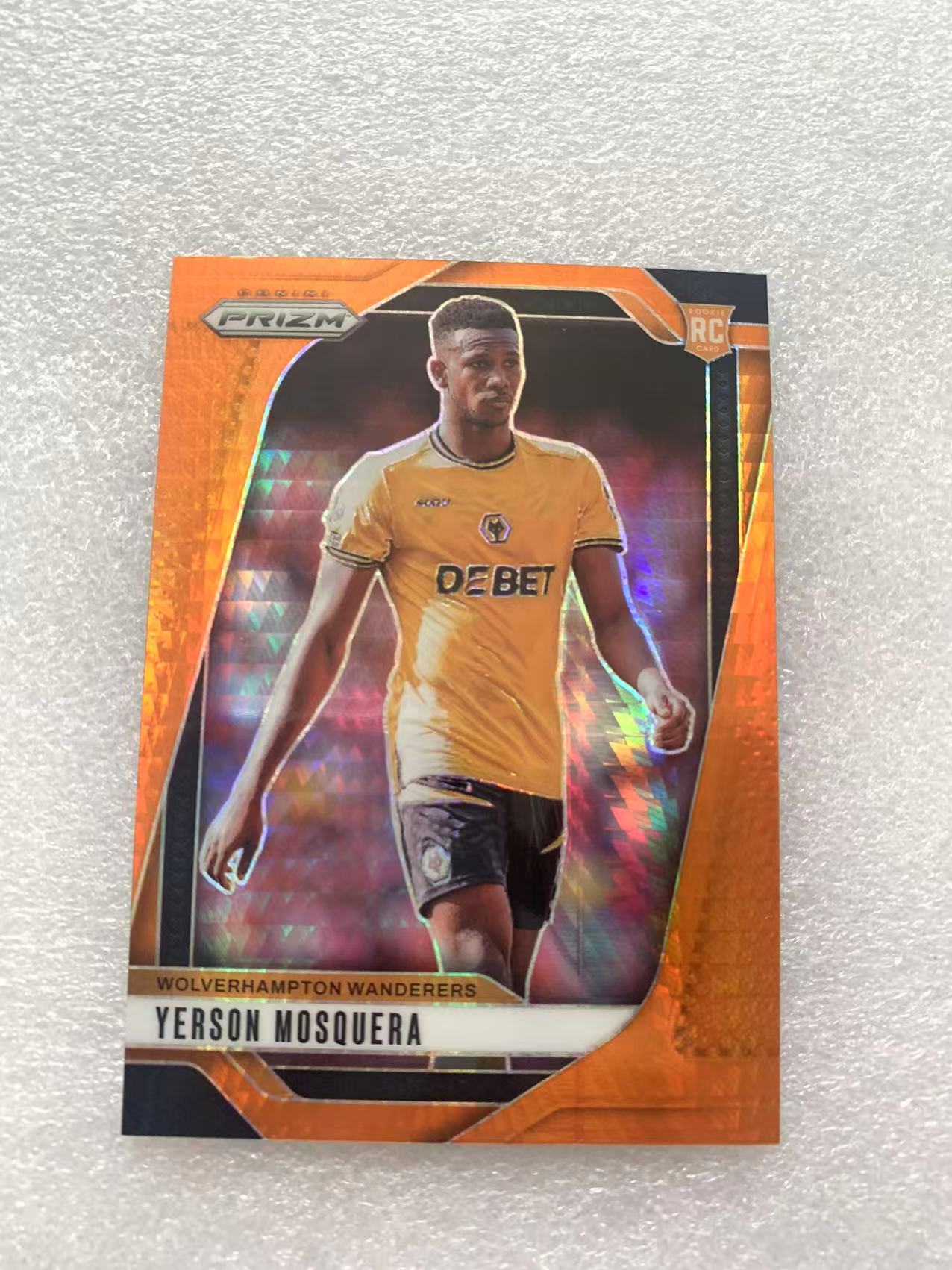 2024-25 Panini Prizm yerson mosquera 耶尔森 莫斯克拉 新秀RC 狼队 橙龙鳞折 折射 英超PZ 卡品如图