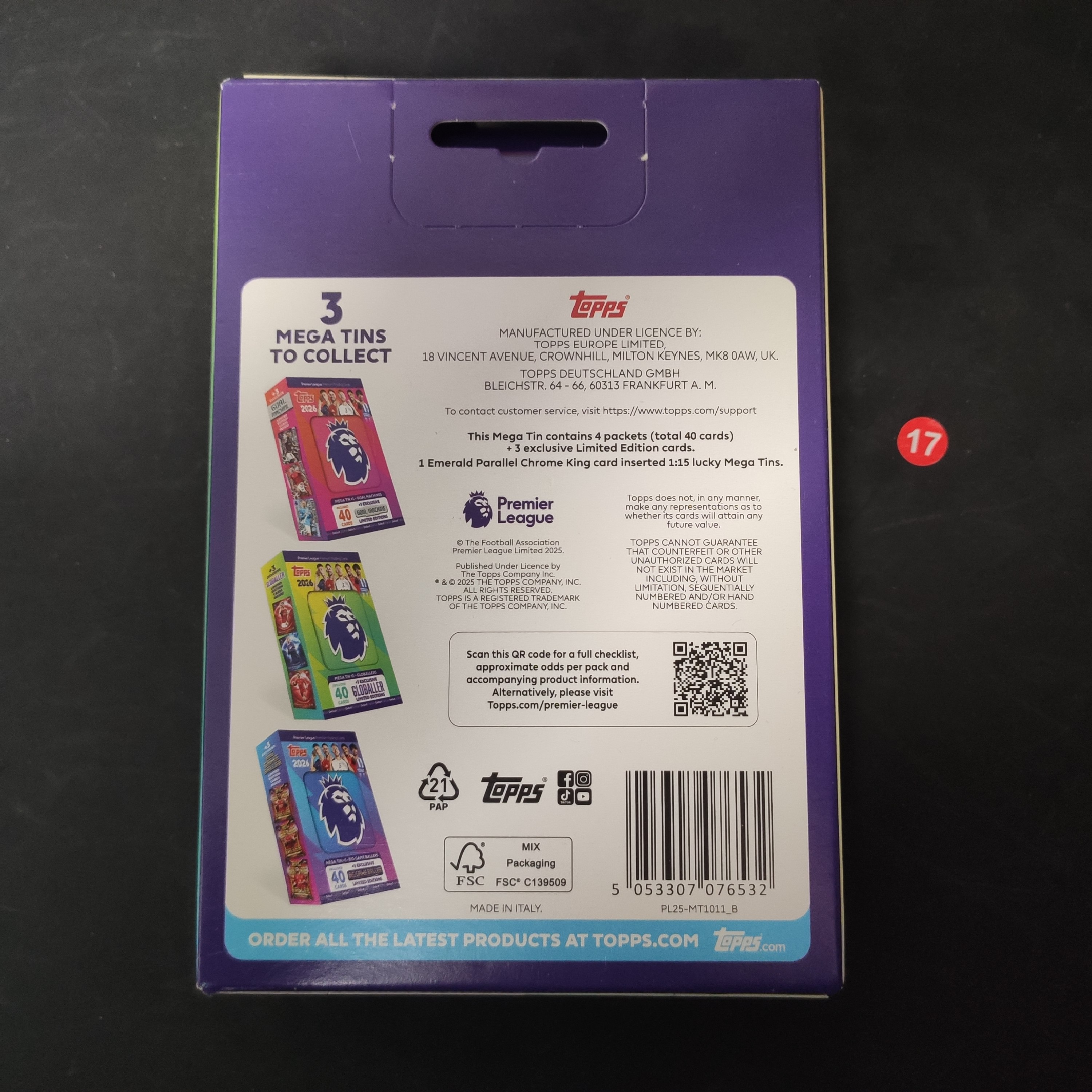 【大腿代卖箱盒】2026 Topps 英超 铁盒 博里萨拉赫德布劳内德詹姆斯恩古莫哈哈兰德等众多好人新秀签字折射大比例/原盒 原封砖 原封未拆 ...