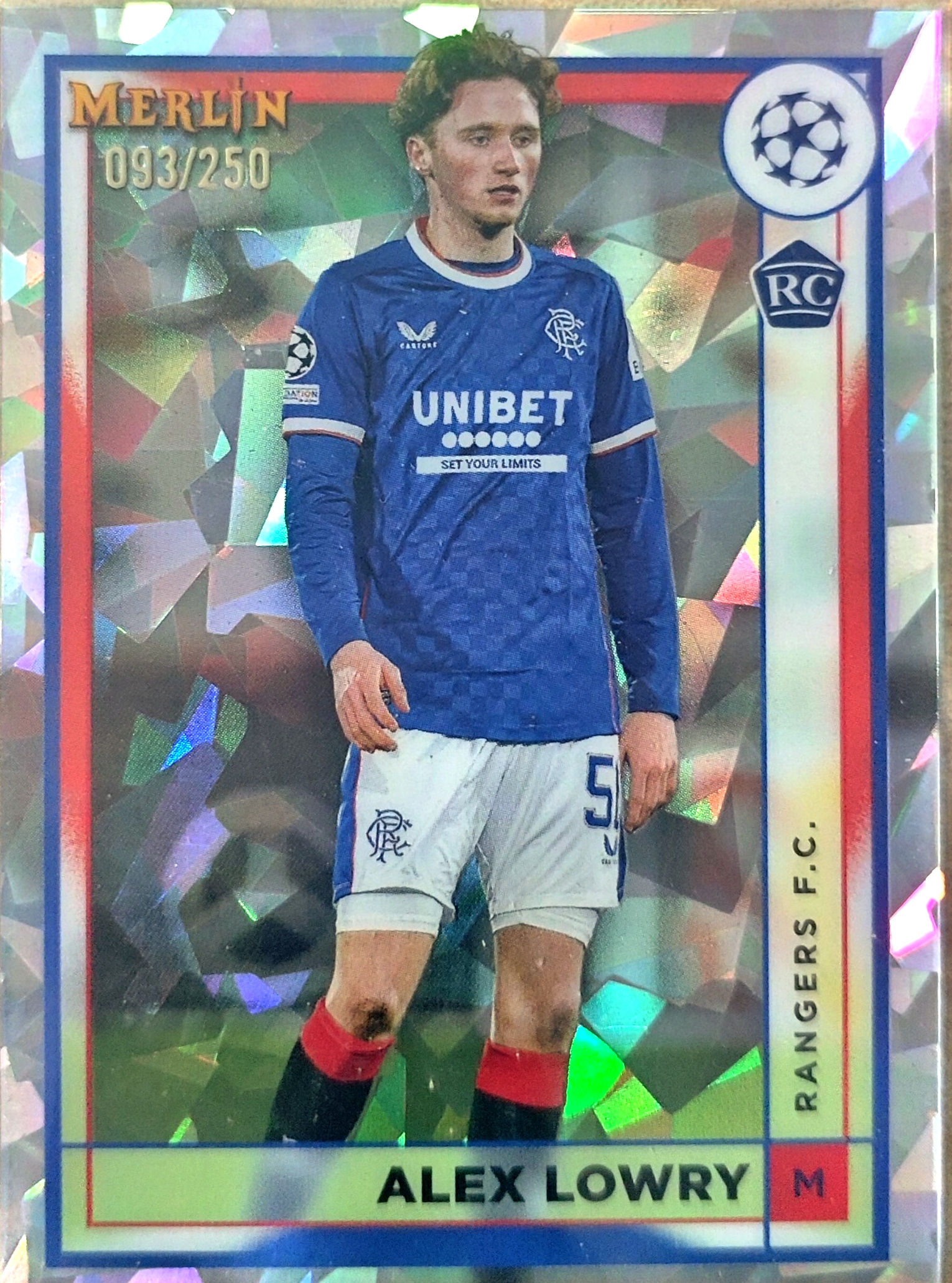 2023-24 Topps Merlin Alex Lowry 欧冠 梅林 亚历克斯 洛瑞 格拉斯哥流浪者 新秀RC 银折 250编