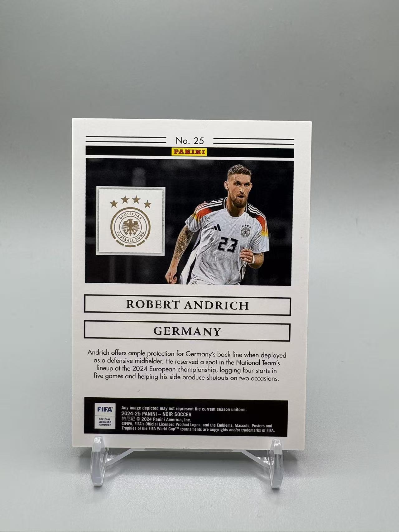 2024-25 Panini Noir Robert Andrich 【灰灰代拍】全新 诺尔 安德里希 /80编 base 德国 竖版 随无
