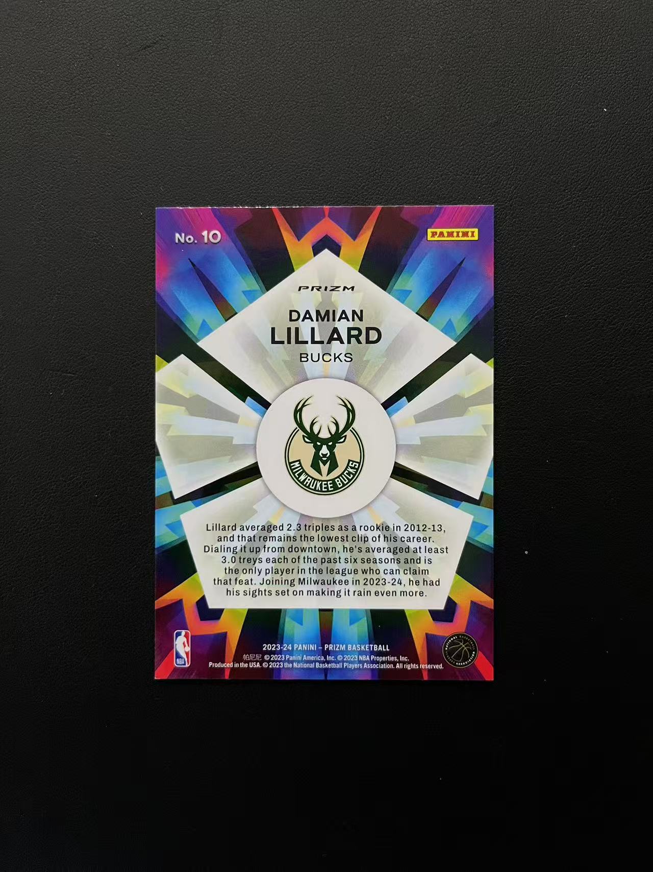 2023-24 Panini Prizm Damian Lillard 《王中王代卖》Prizm 密尔沃基雄鹿 达米安 利拉德 折射 银泡泡折 特卡 边角微白 瑕疵如图 凑套必备 可累积 D23