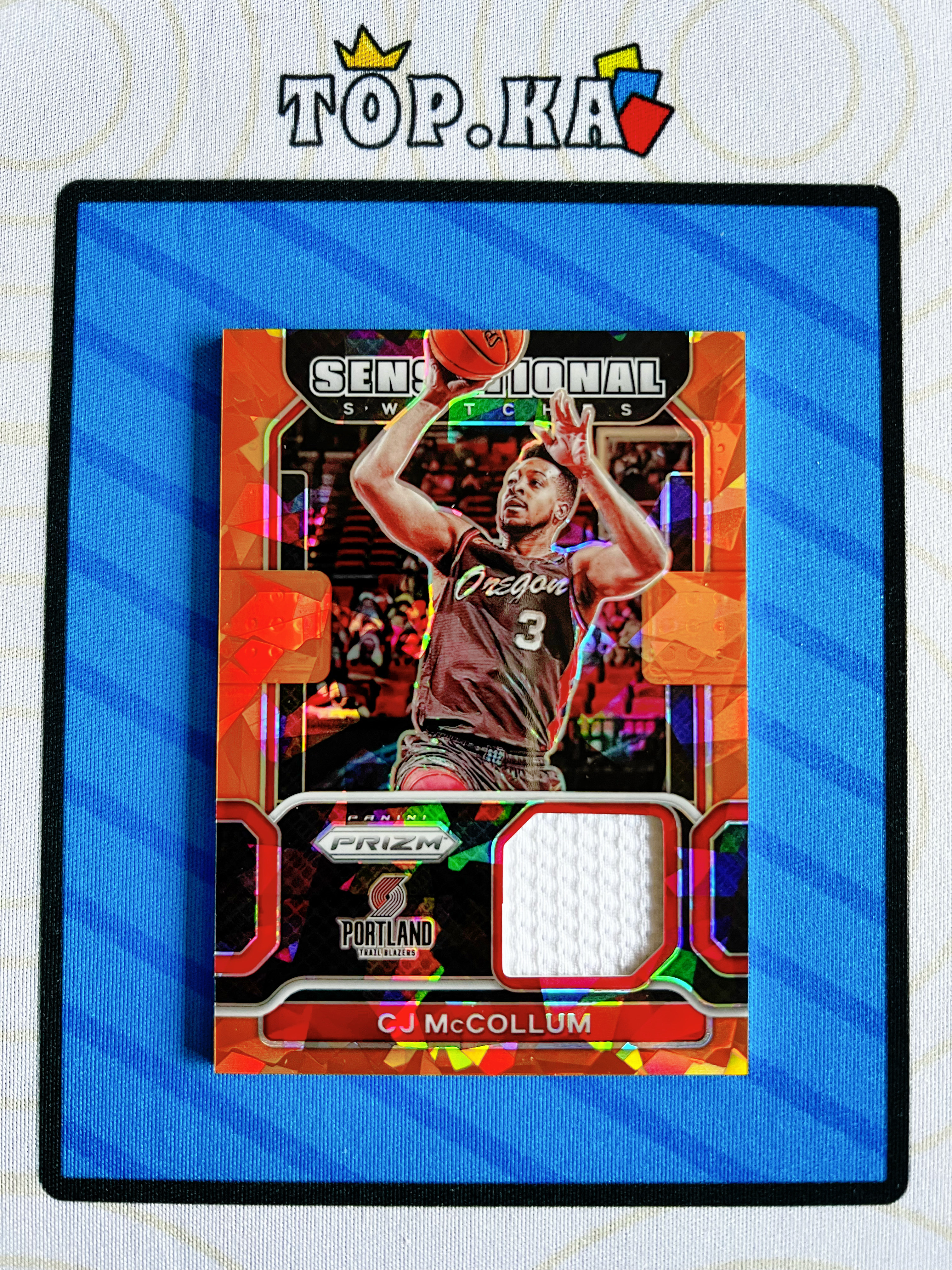 【顶尖卡社】2021-22 Panini Prizm CJ McCollum CJ 麦克勒姆 波特兰开拓者 pz 球衣 橙碎冰 物料 详情看描述 卡品如图【句号】