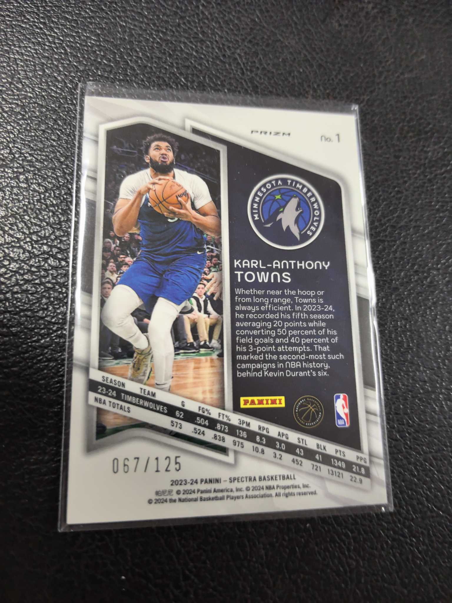 2023-24 卡尔 安东尼 唐斯 125编 光谱 折射 12-6