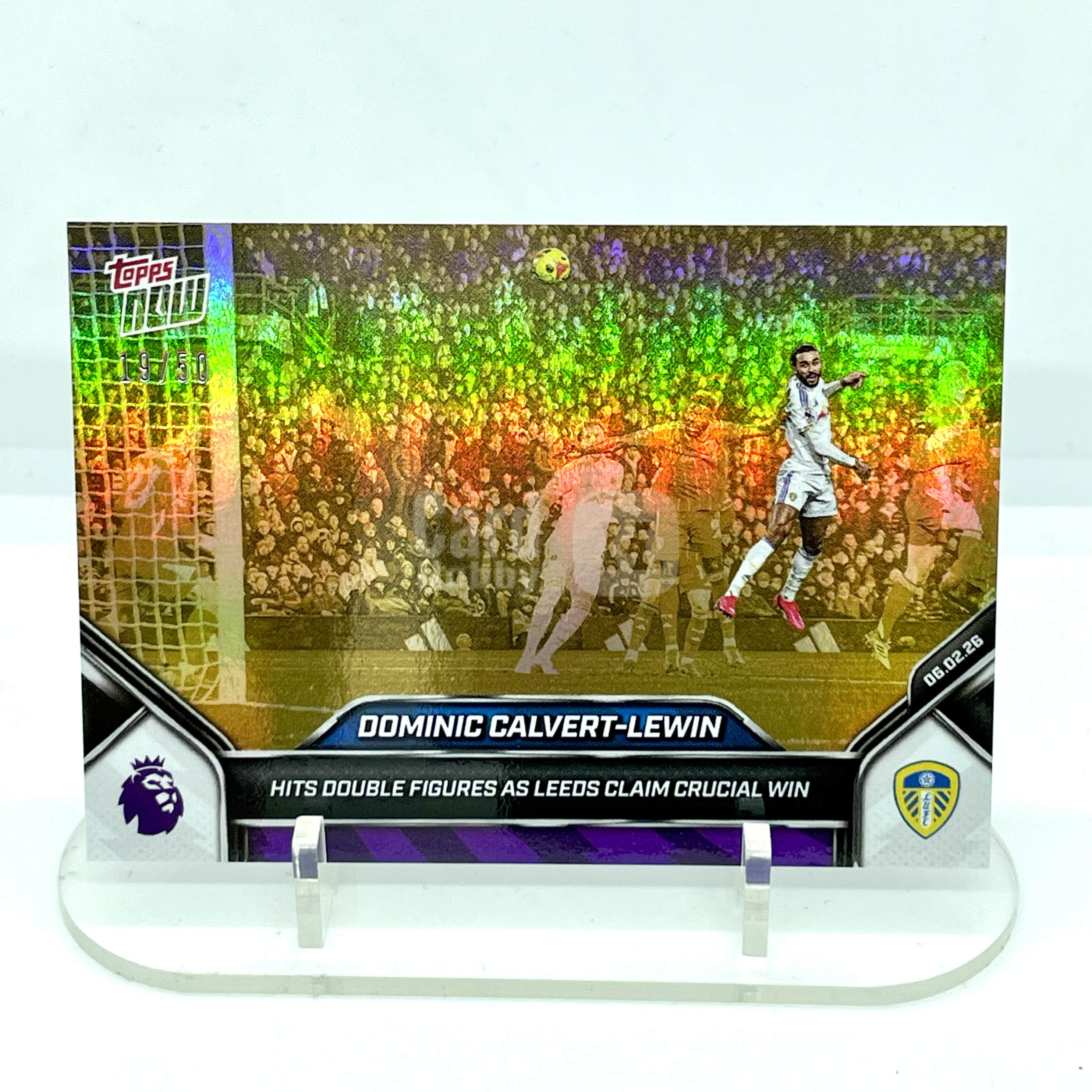2526 Topps Now Leeds United Calvert Lewin Gold 19/50编 金折 梅开二度帮助球队获得保级的关键胜利 卡尔弗特 卢因 勒温 利兹联 英超【芥末-阿玮】