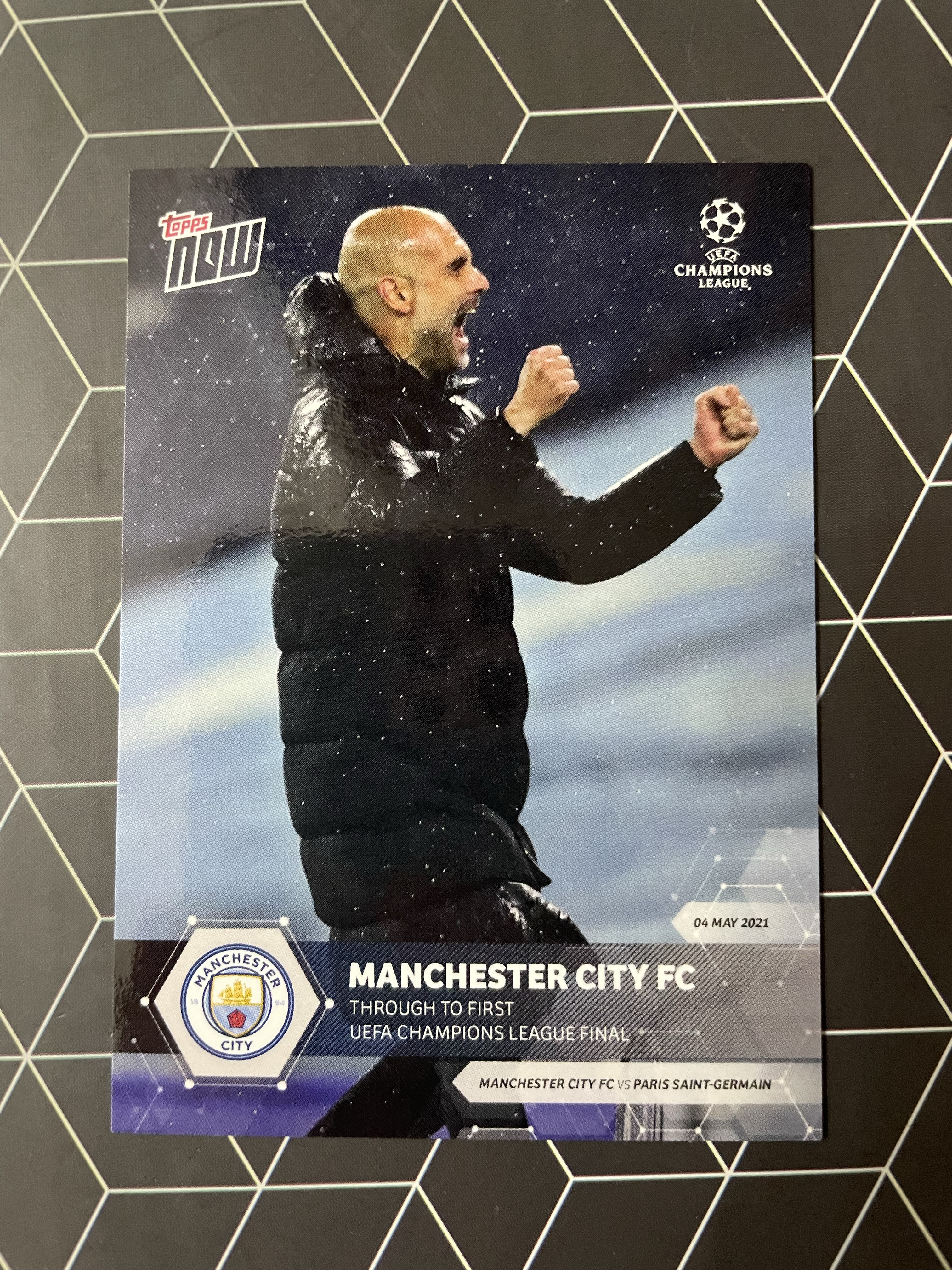 2021 Topps now Pep Guardiola 【hellfire拍卖】topps now系列 瓜迪奥拉 首次带领曼城杀入欧冠决赛 jjj